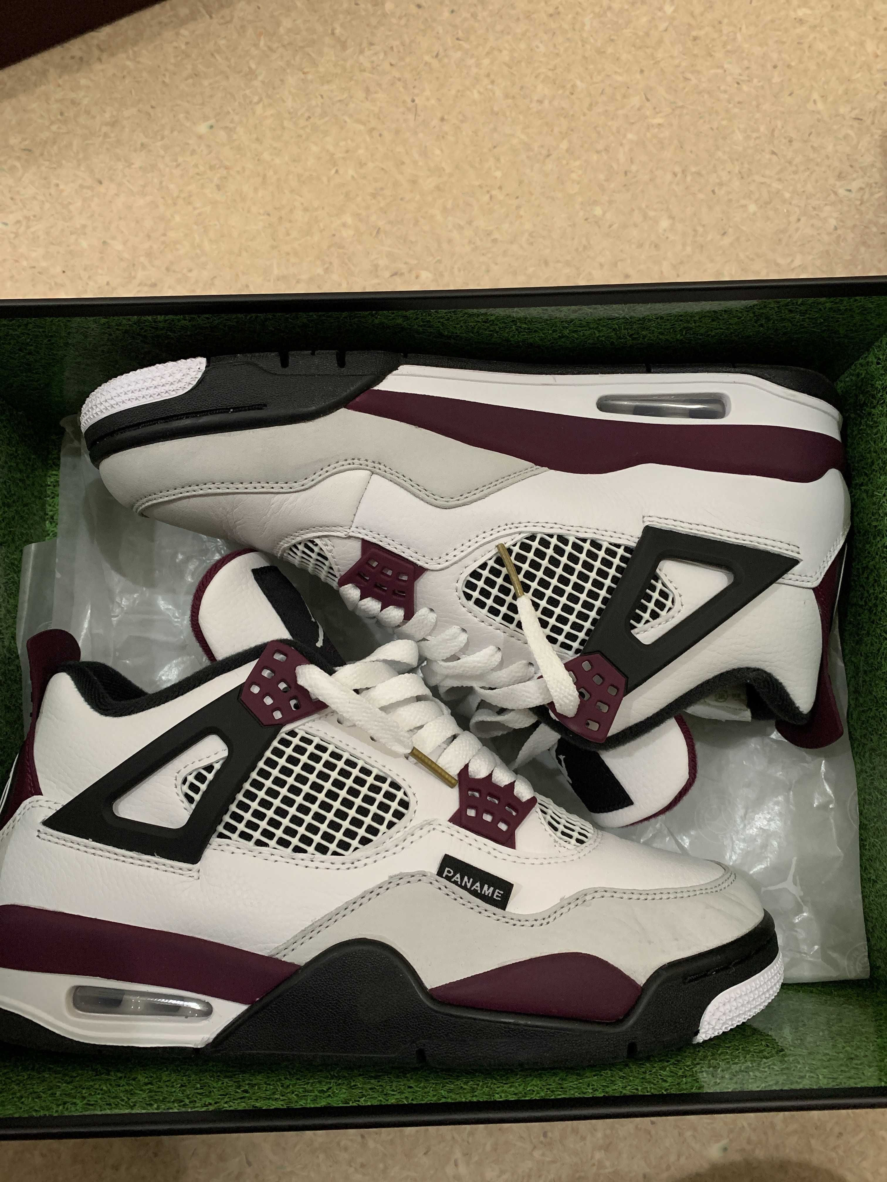 Paris Saint Germain ×Nike Air Jordan 4 Retro "White/Bordeaux/Neutral Gray"