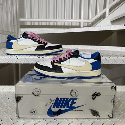 Travis Scott × fragment design × Nike Air Jordan 1 Low OG SP "Military Blue"