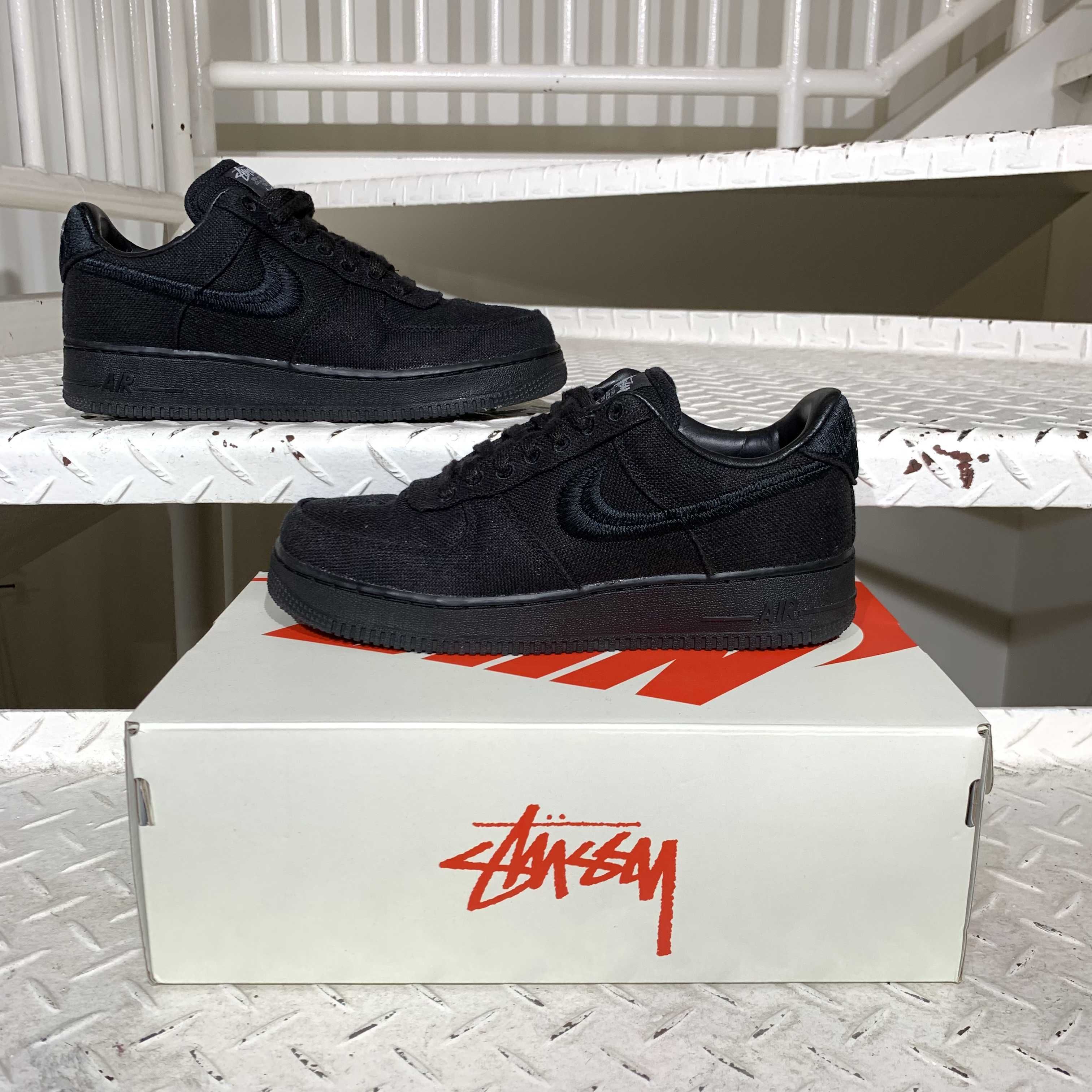 Stussy × Nike Air Force 1 Low "Triple Black"