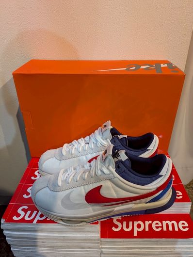 sacai × Nike Zoom Cortez "White and University Red"