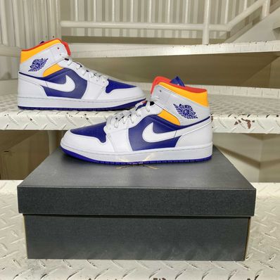 NIKE AIR JORDAN 1 MID "WHITE/NAVY/YELLOW"