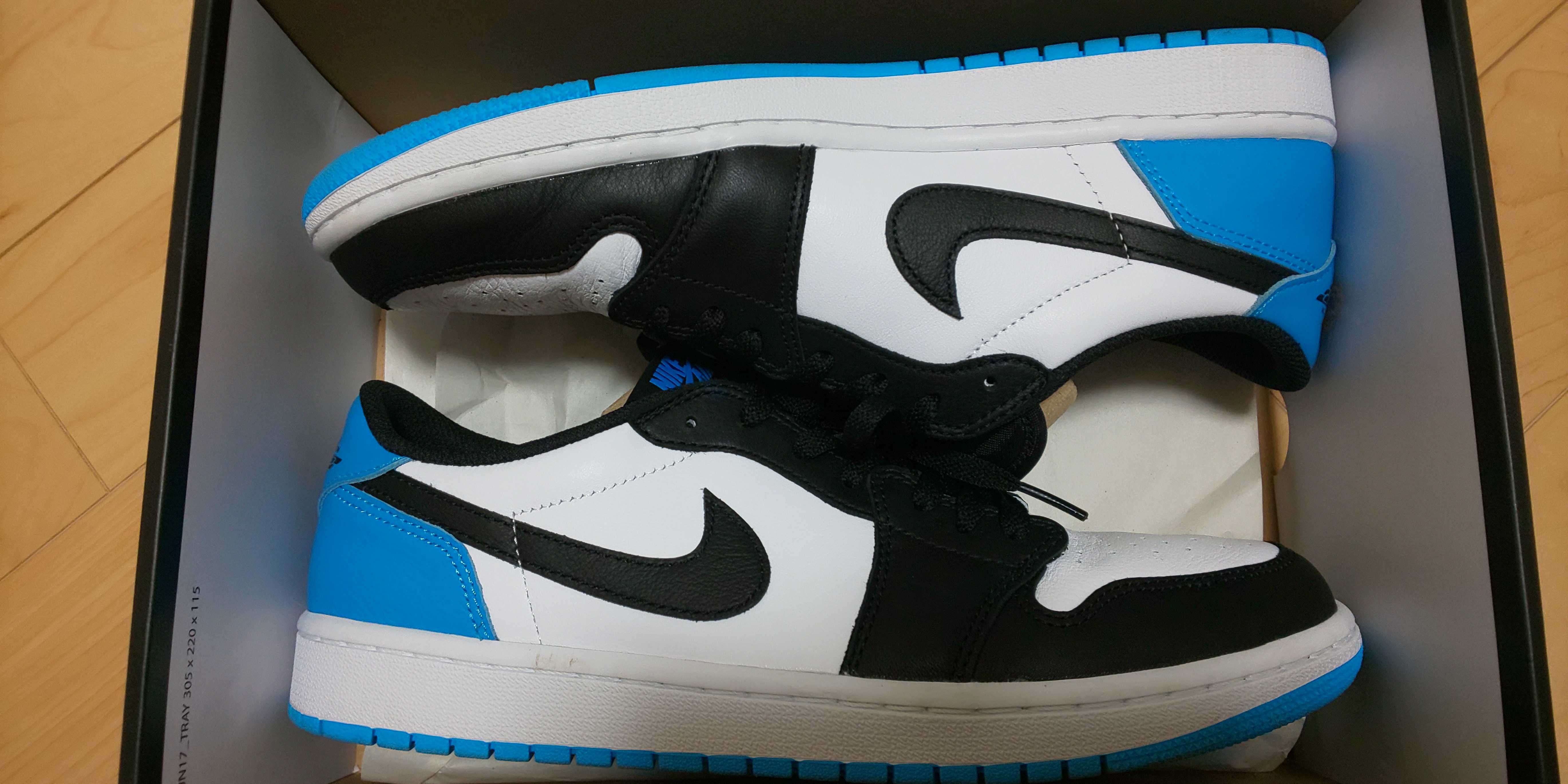 Nike Women's Air Jordan 1 Low OG "Black and Dark Powder Blue/UNC"