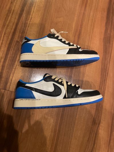 Travis Scott × fragment design × Nike Air Jordan 1 Low OG SP "Military Blue"