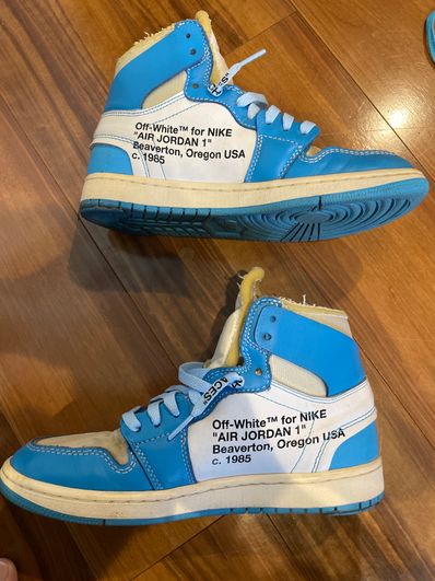 Off-White × Nike Air Jordan 1 High UNC "White/Dark Powder Blue"