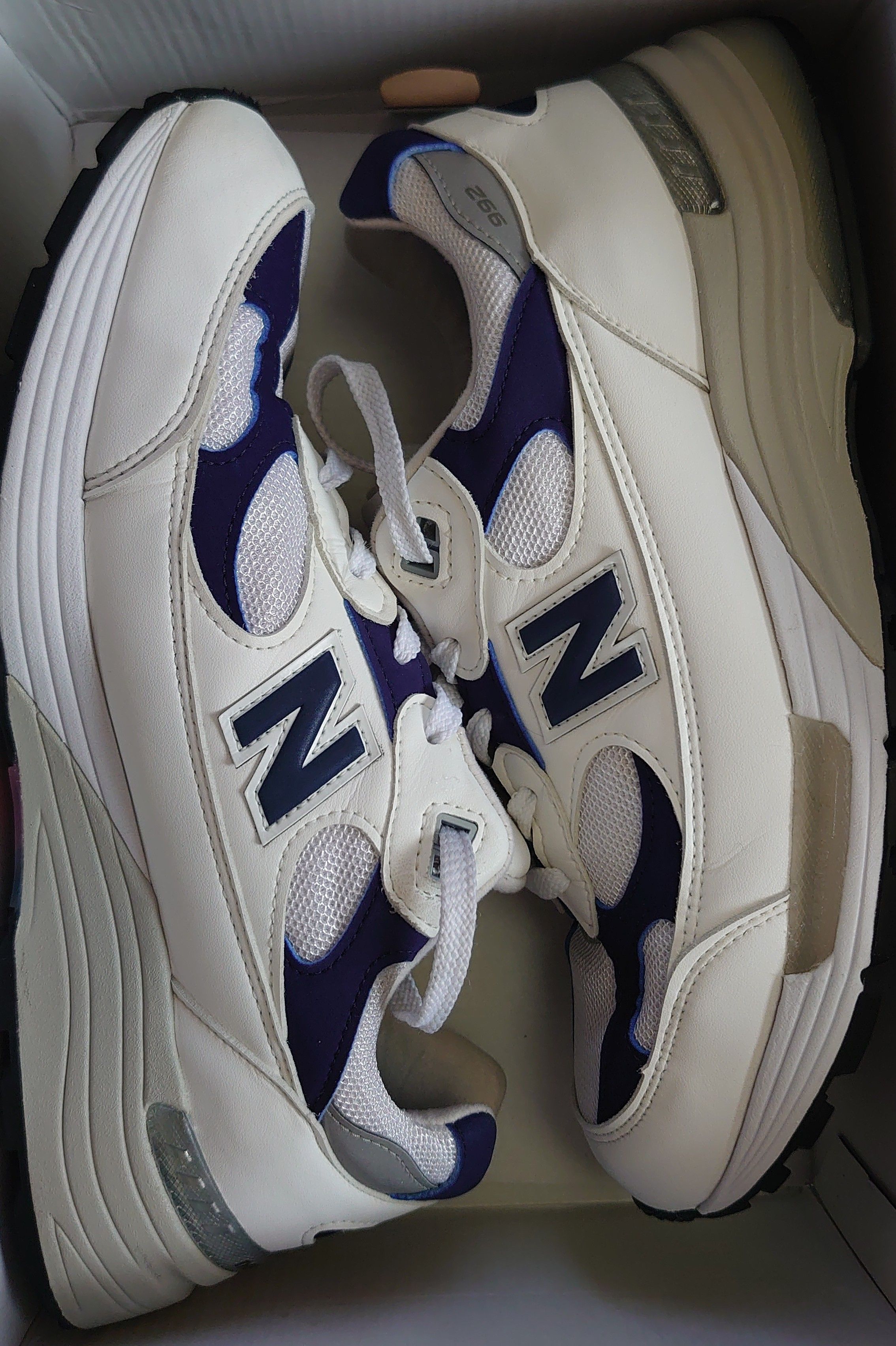 New Balance 992 Made in USA "White Navy"