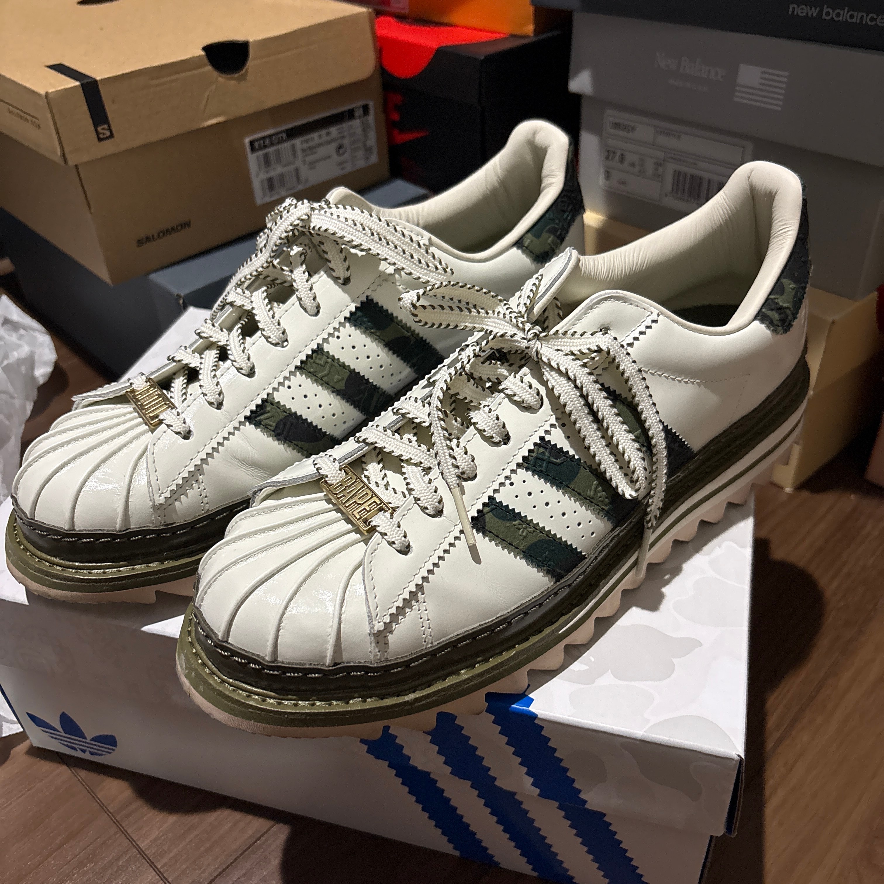 CLOT × A BATHING APE × adidas Superstar by Edison Chen "Green Camo"