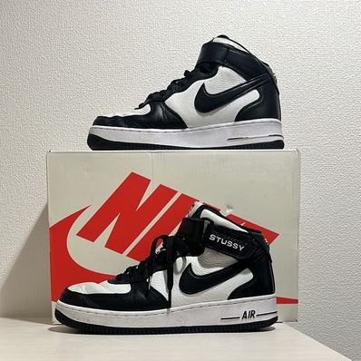 Stussy × Nike Air Force 1 Mid "Black and Light Bone"