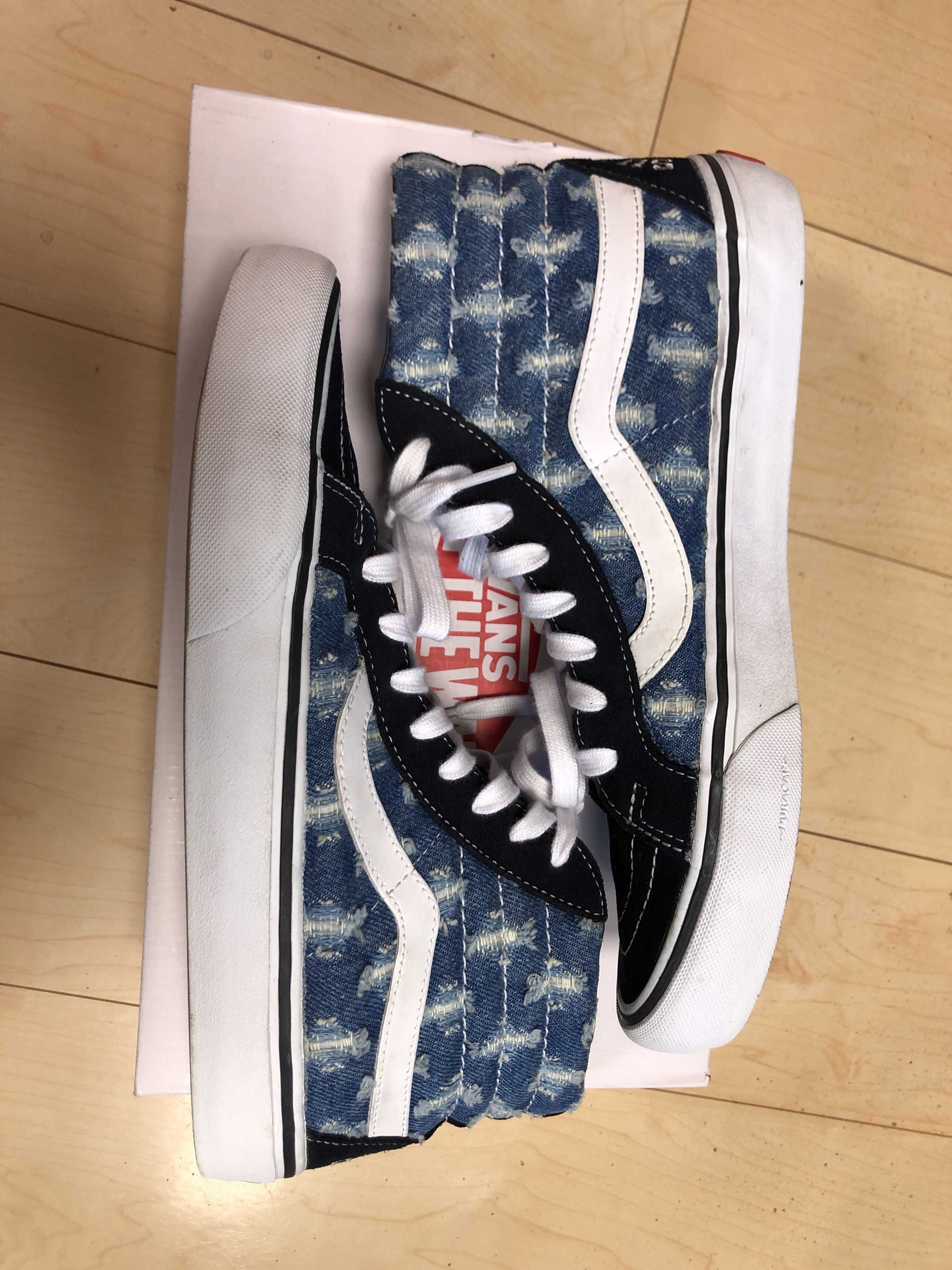 Supreme × Vans Sk8-Hi Hole Punch Denim "Blue"