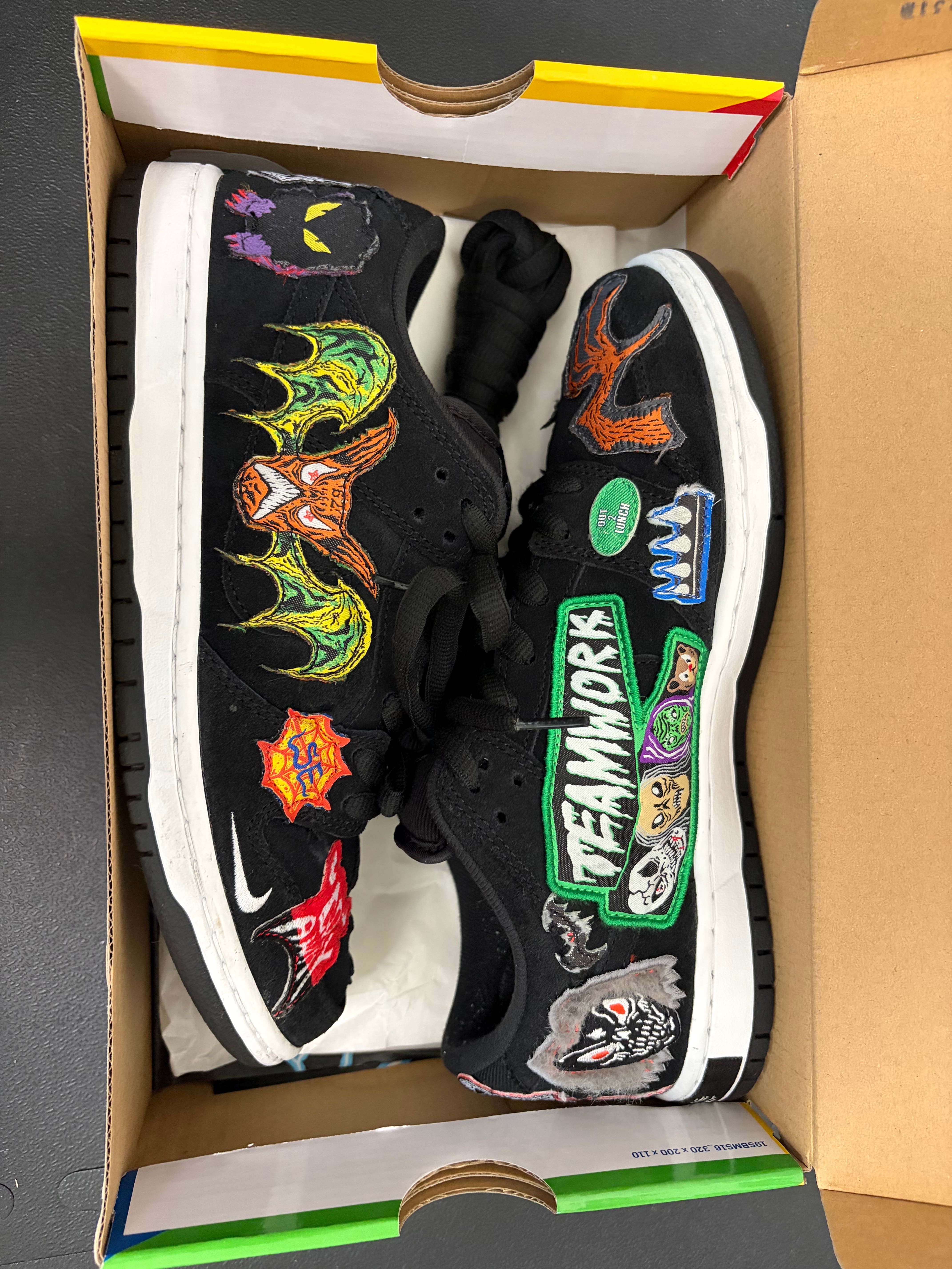 Neck face × Nike SB Dunk Low "Black/White/Multi Color"