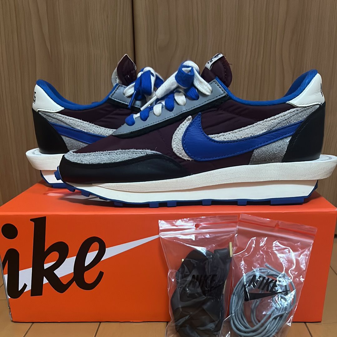 UNDERCOVER × sacai × Nike LD Waffle "Night Maroon/Pale Ivory-Ground Grey-Team Royal"