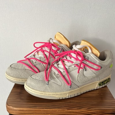 Off-White × Nike Dunk Low "Sail/Neutral Gray/Hyper Pink"