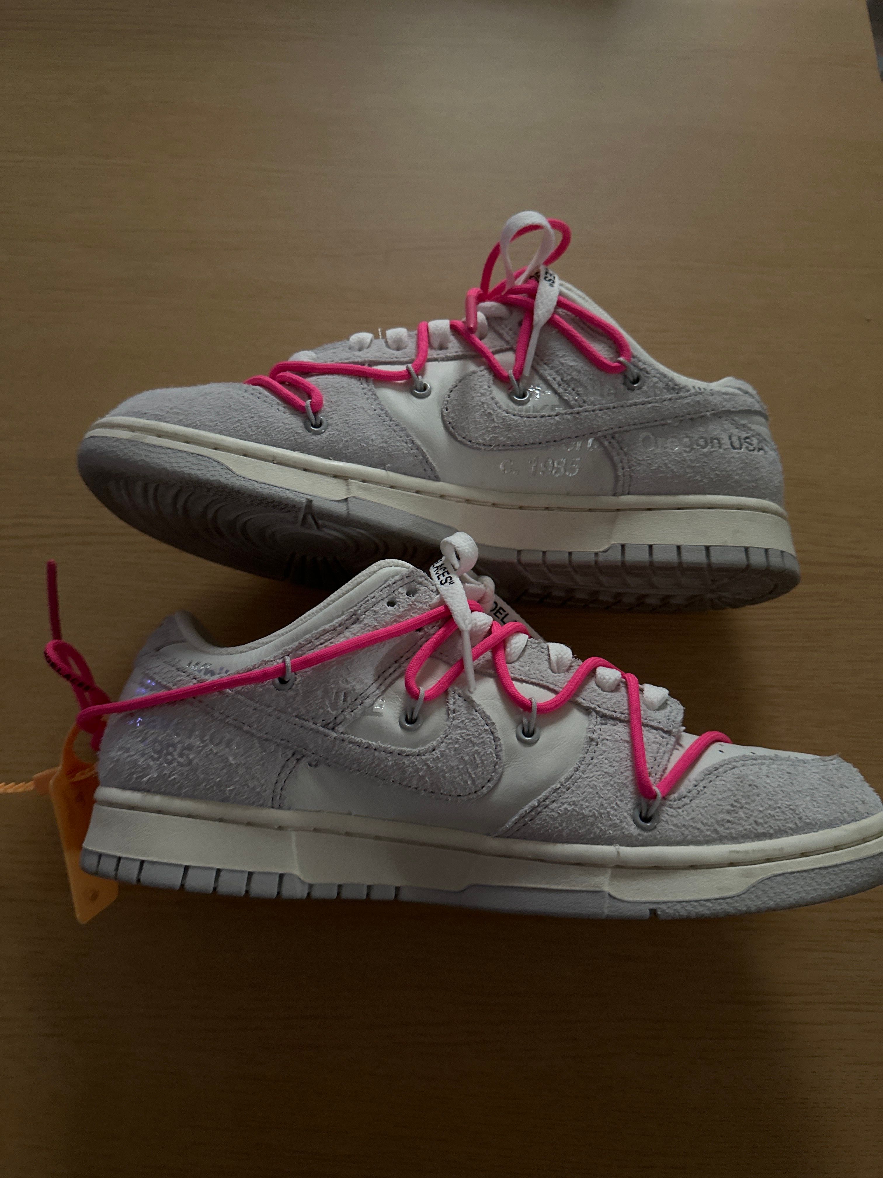 Off-White × Nike Dunk Low "Sail/Neutral Gray/Hyper Pink"
