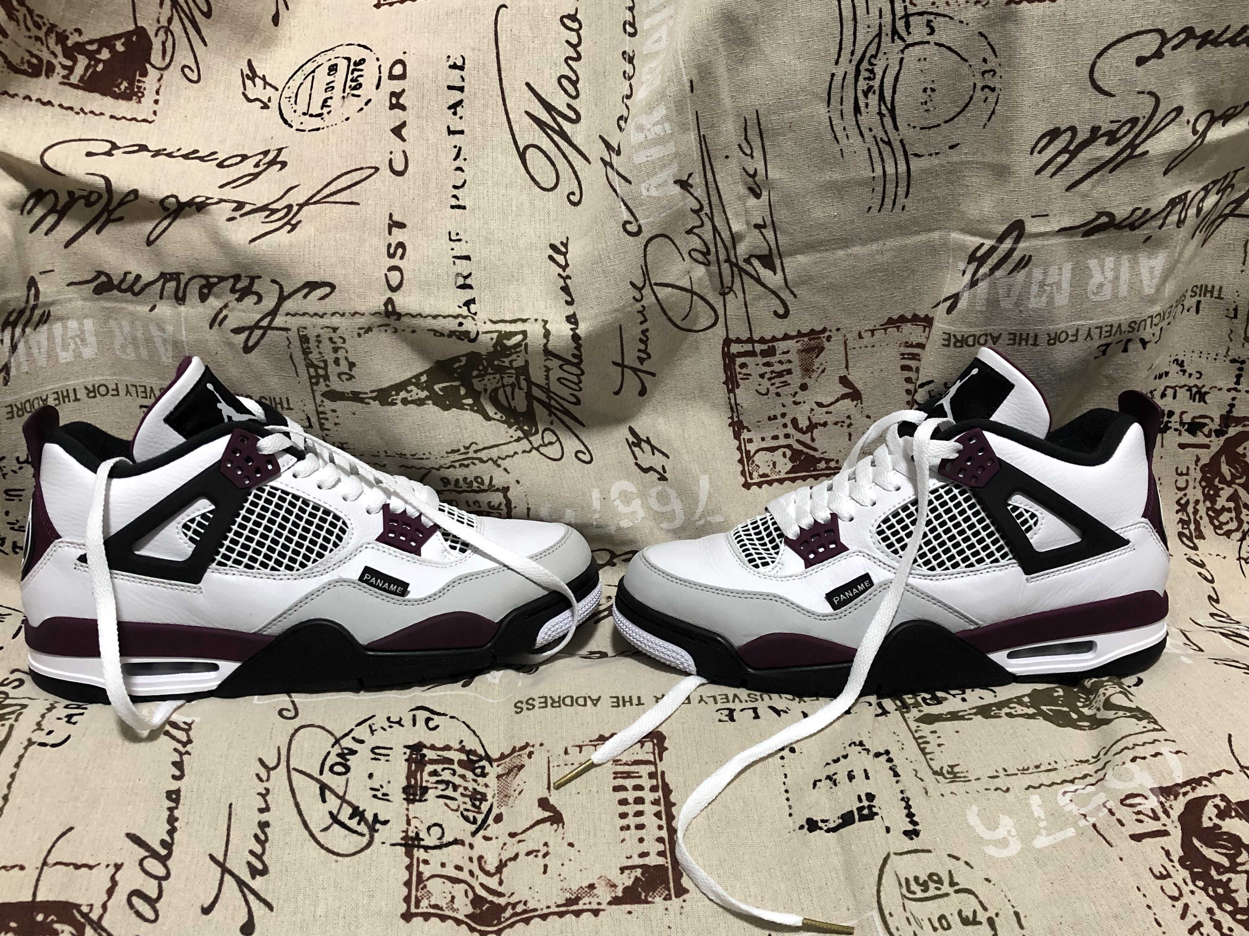 Paris Saint Germain ×Nike Air Jordan 4 Retro "White/Bordeaux/Neutral Gray"