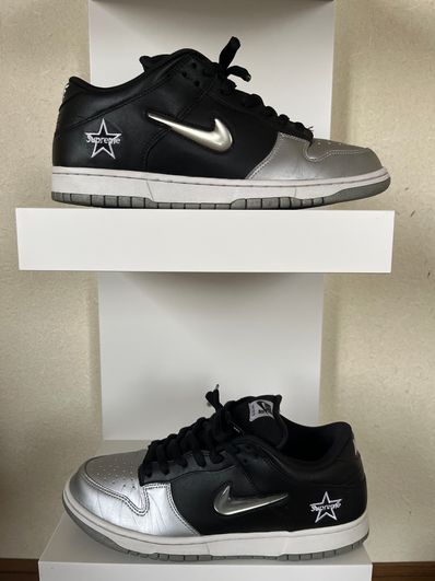 Supreme × Nike Dunk Low "Metallic Silver/Black"