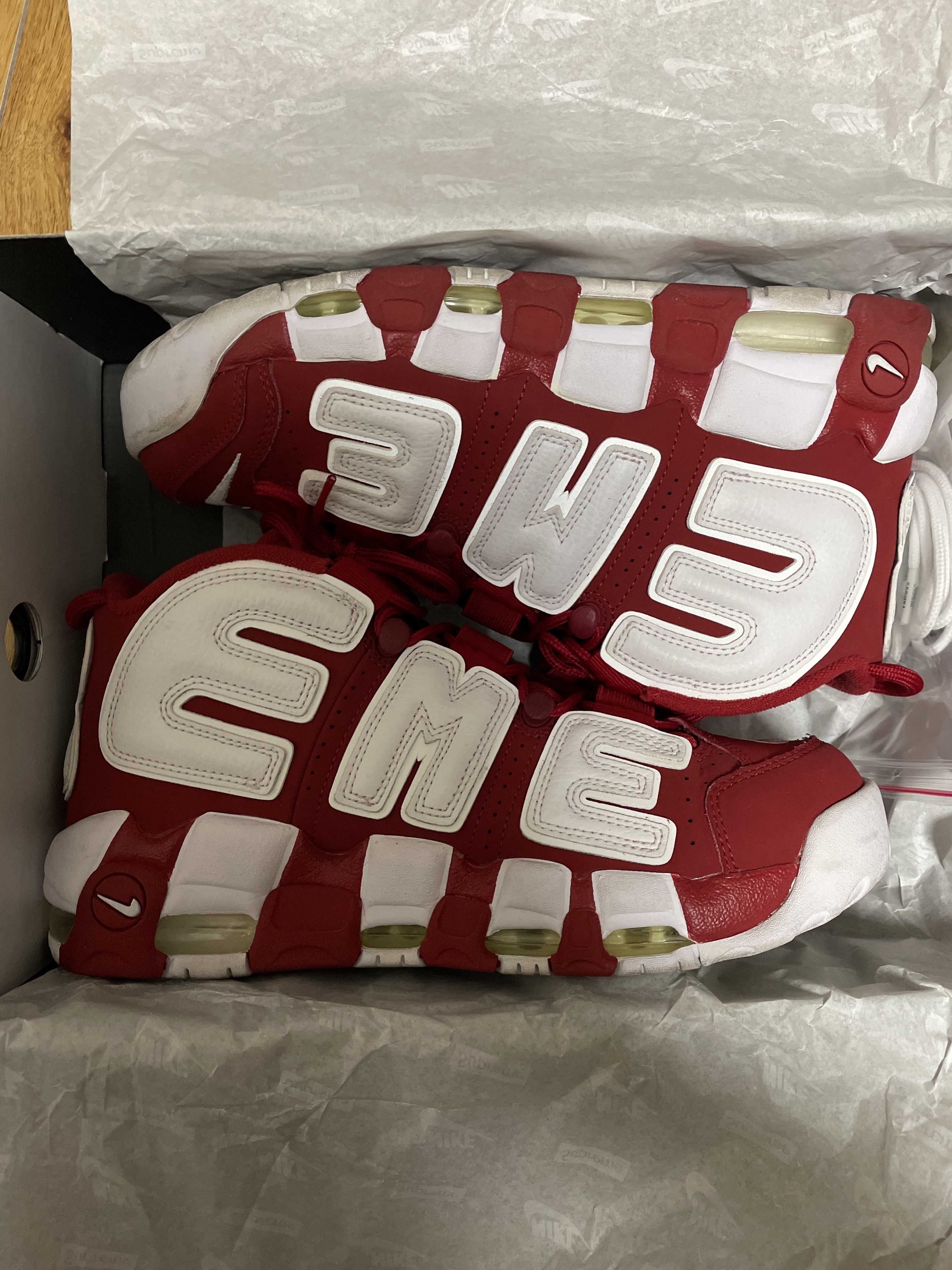 Supreme × Nike Air More Uptempo "White/Red"