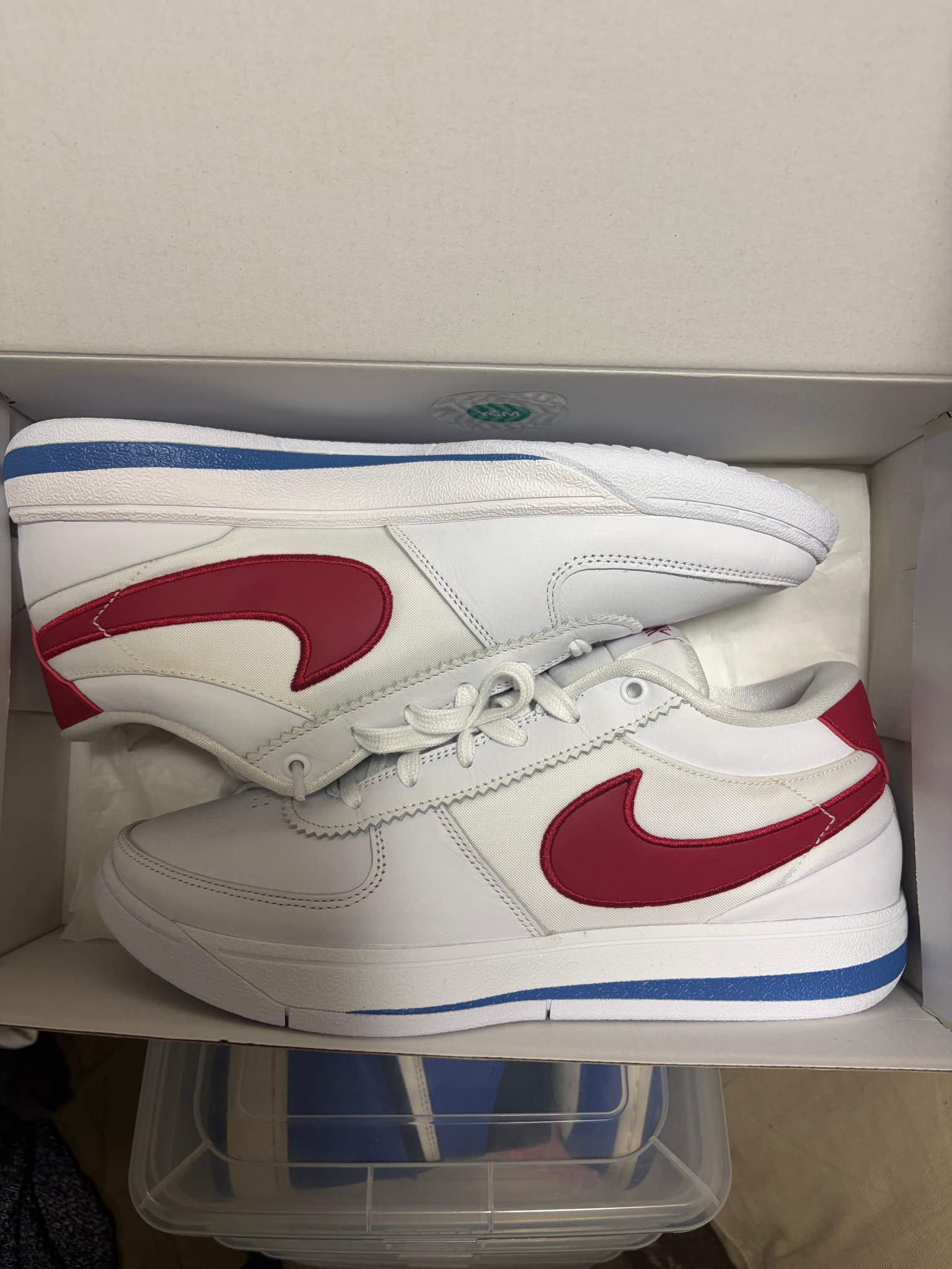 Nike Book 1 Cortez "Forrest Gump/White and Varsity Red" (FJ4250-105/FJ4249-105)