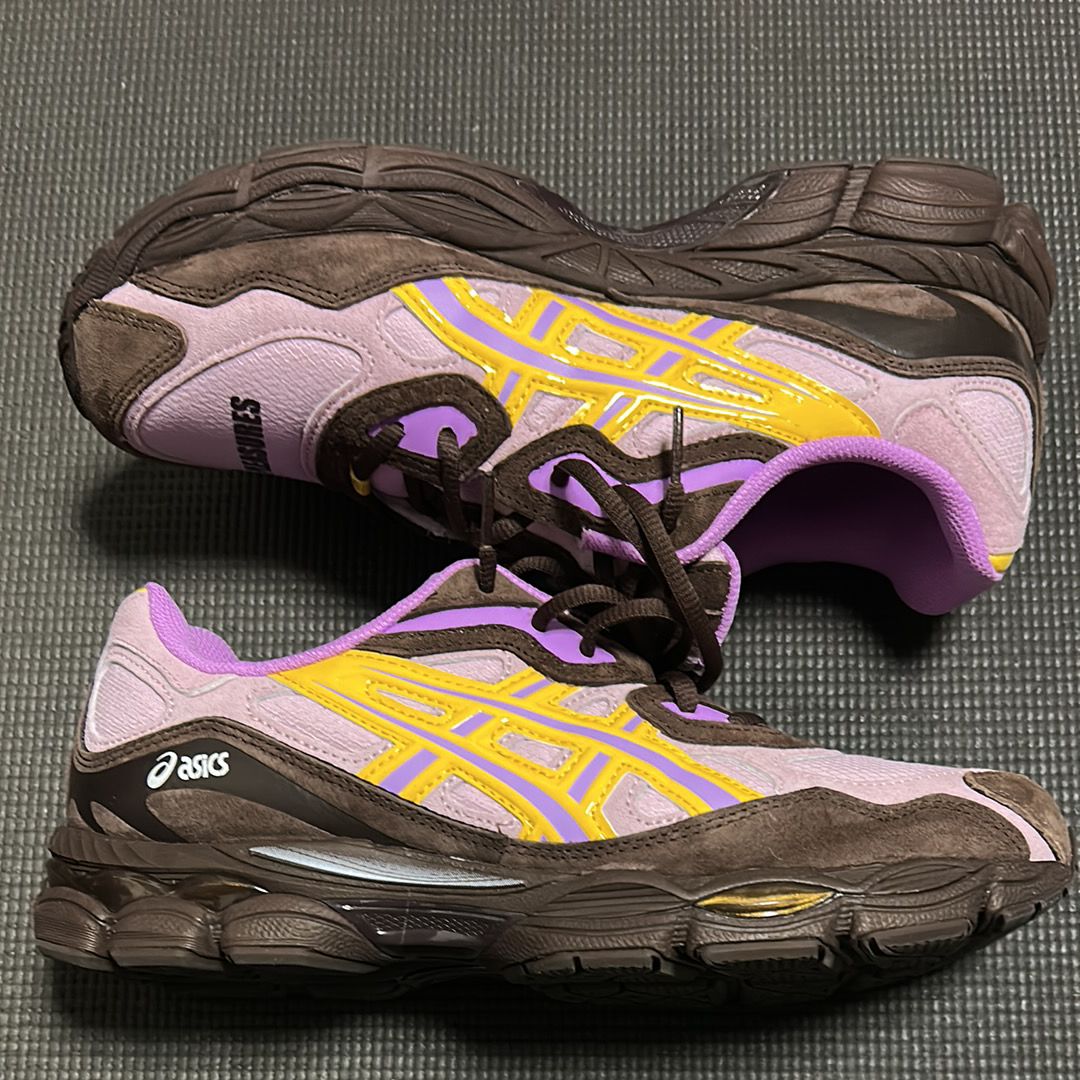 PLEASURES × Asics Gel-NYC "Pink/Brown/Yellow"
