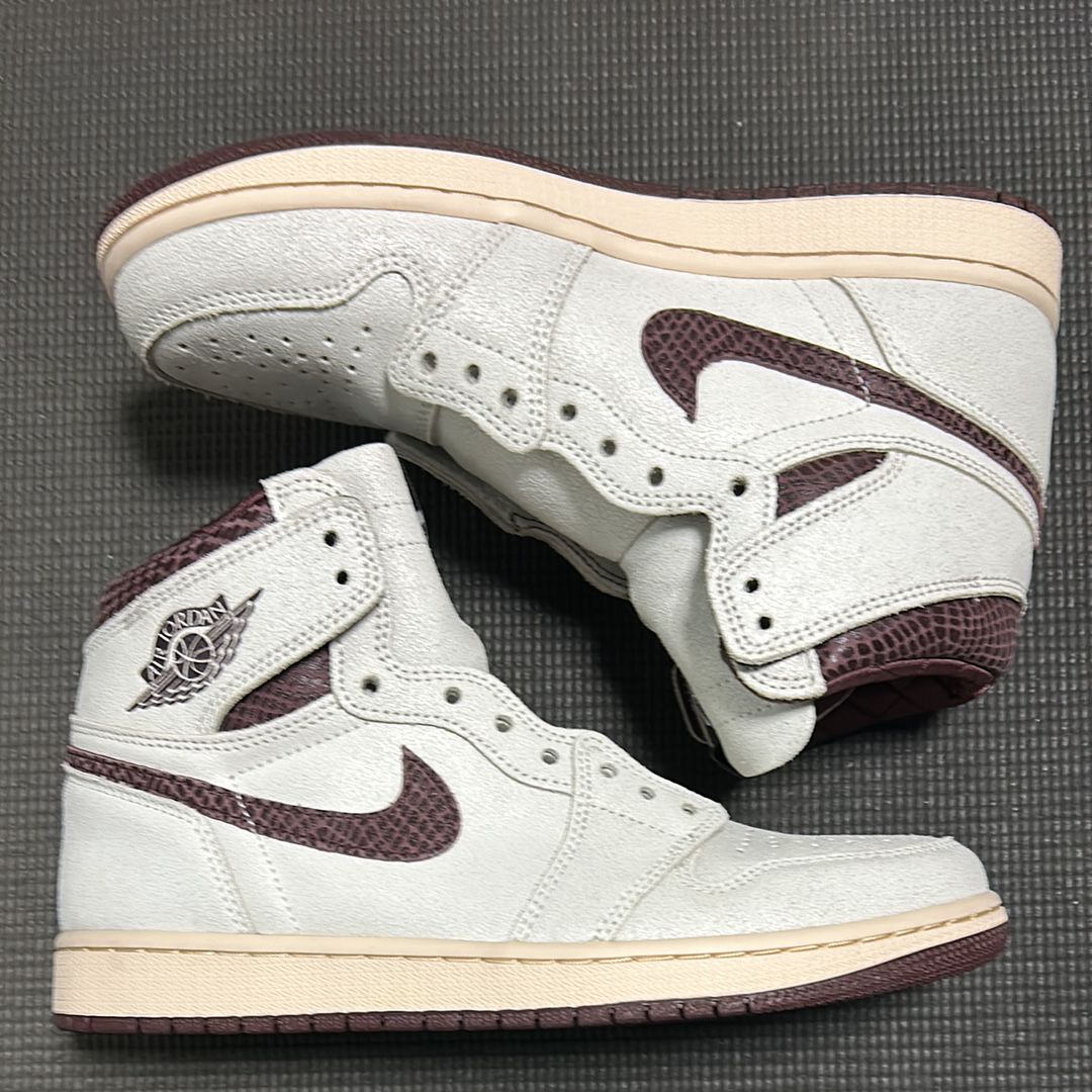 A Ma Maniere × Nike Air Jordan 1 Retro High OG "Sail and Burgundy"