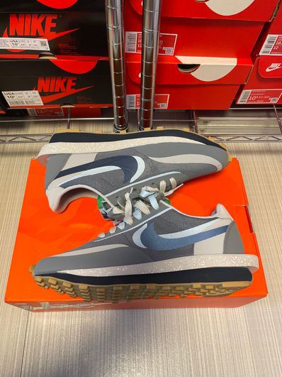 CLOT × Sacai × Nike LD Waffle "Grey Obsidian/Cool Grey"