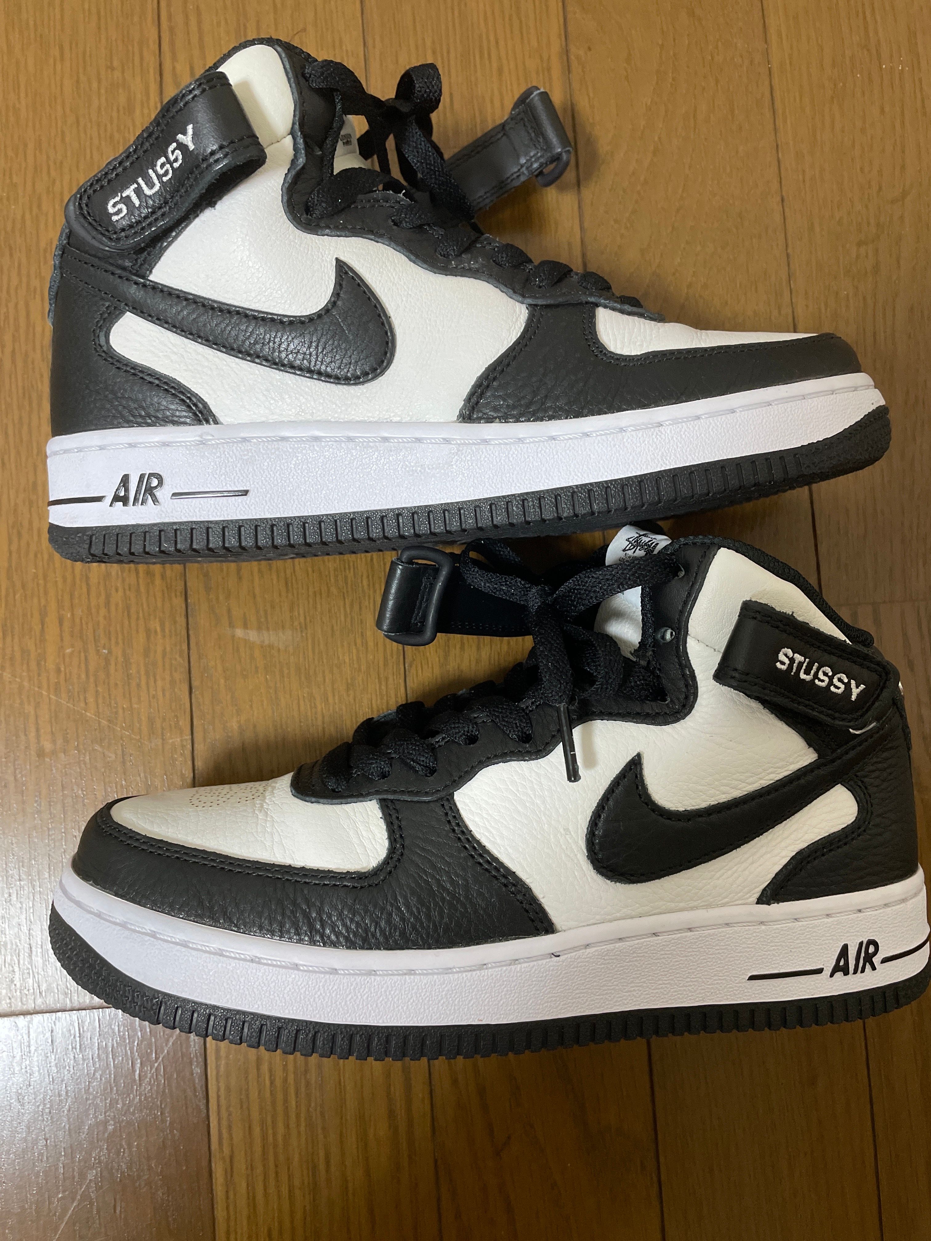 Stussy × Nike Air Force 1 Mid "Black and Light Bone"