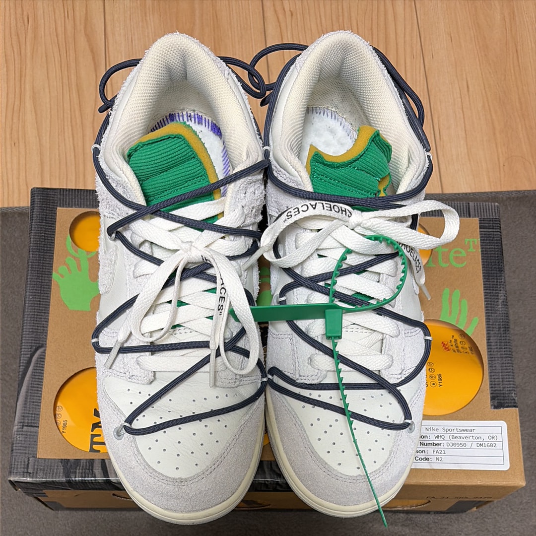 Off-White × Nike Dunk Low "Sail/Neutral Grey/Gridiron"