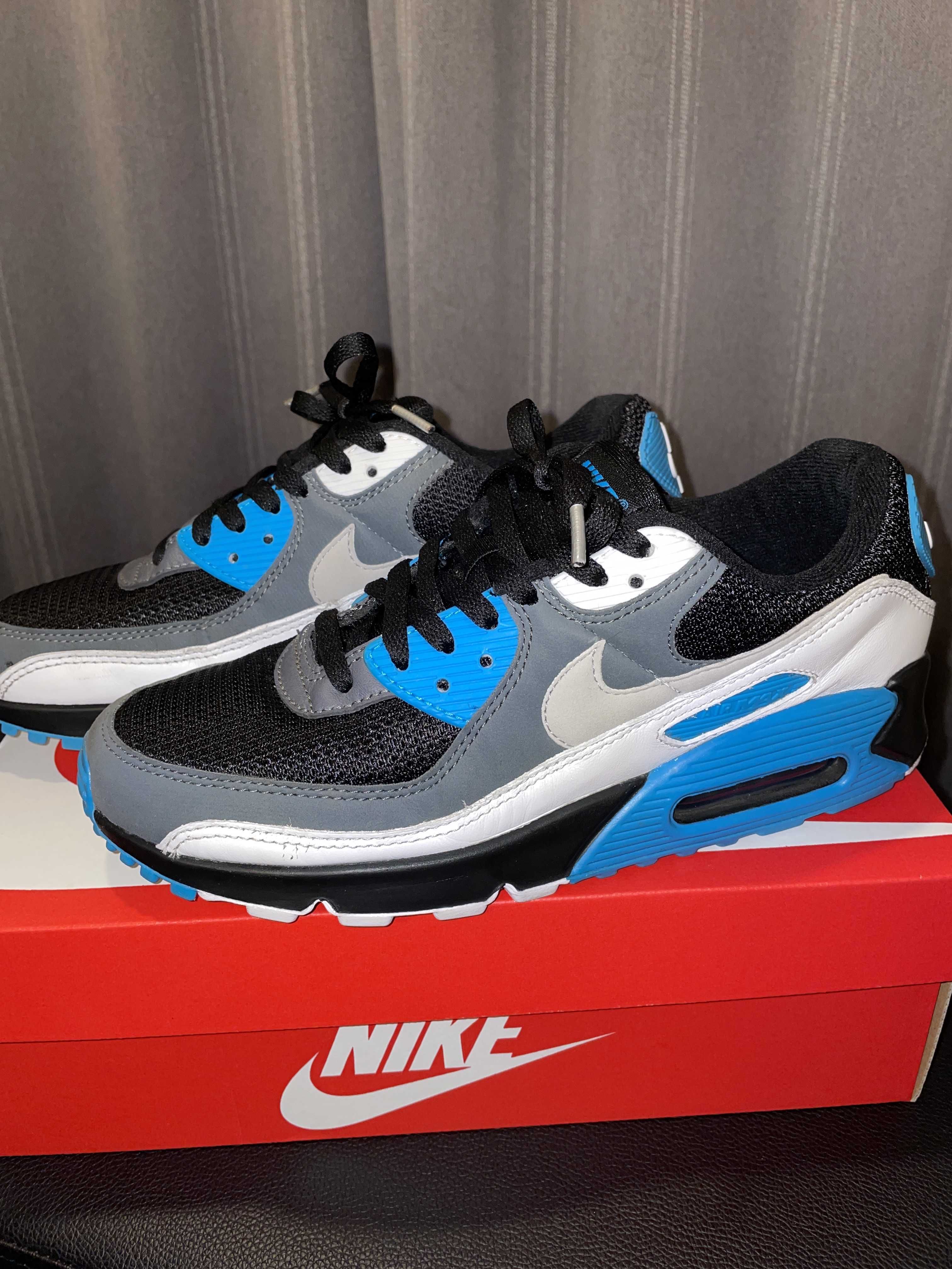 NIKE AIR MAX 90 "BLACK/BLUE/WHITE"