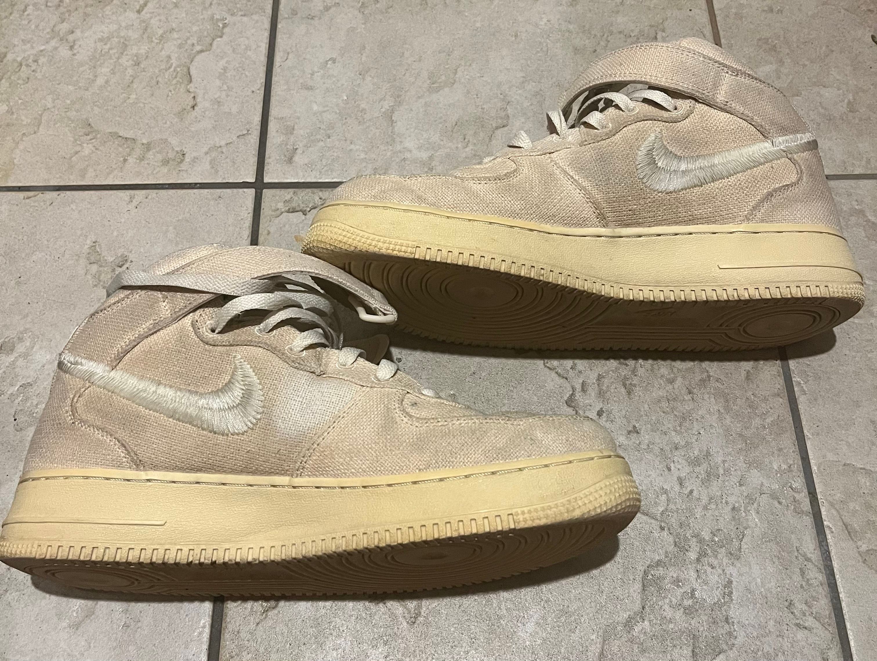 Stussy × Nike Air Force 1 Mid "Fossil Stone"