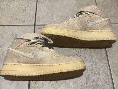 Stussy × Nike Air Force 1 Mid "Fossil Stone"