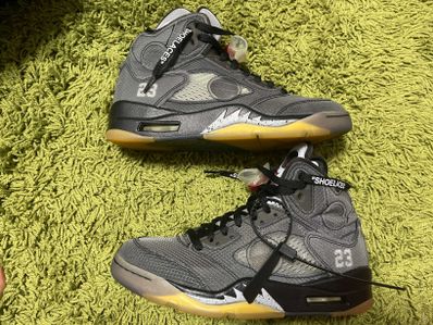 Off-White × Nike Air Jordan 5 "Black/Muslin/Fire Red"