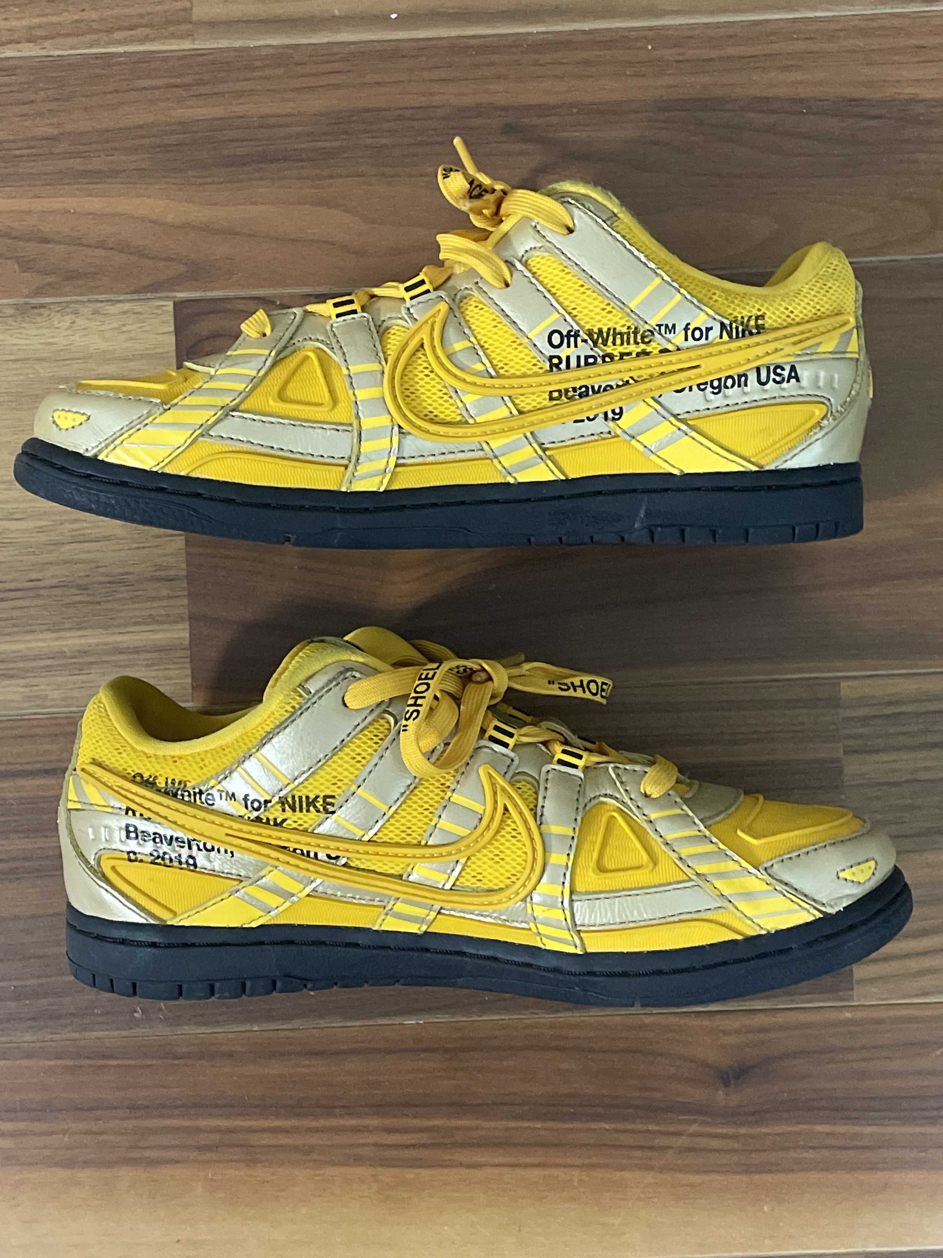 Off-White × Nike PS Air Rubber Dunk "University Gold"