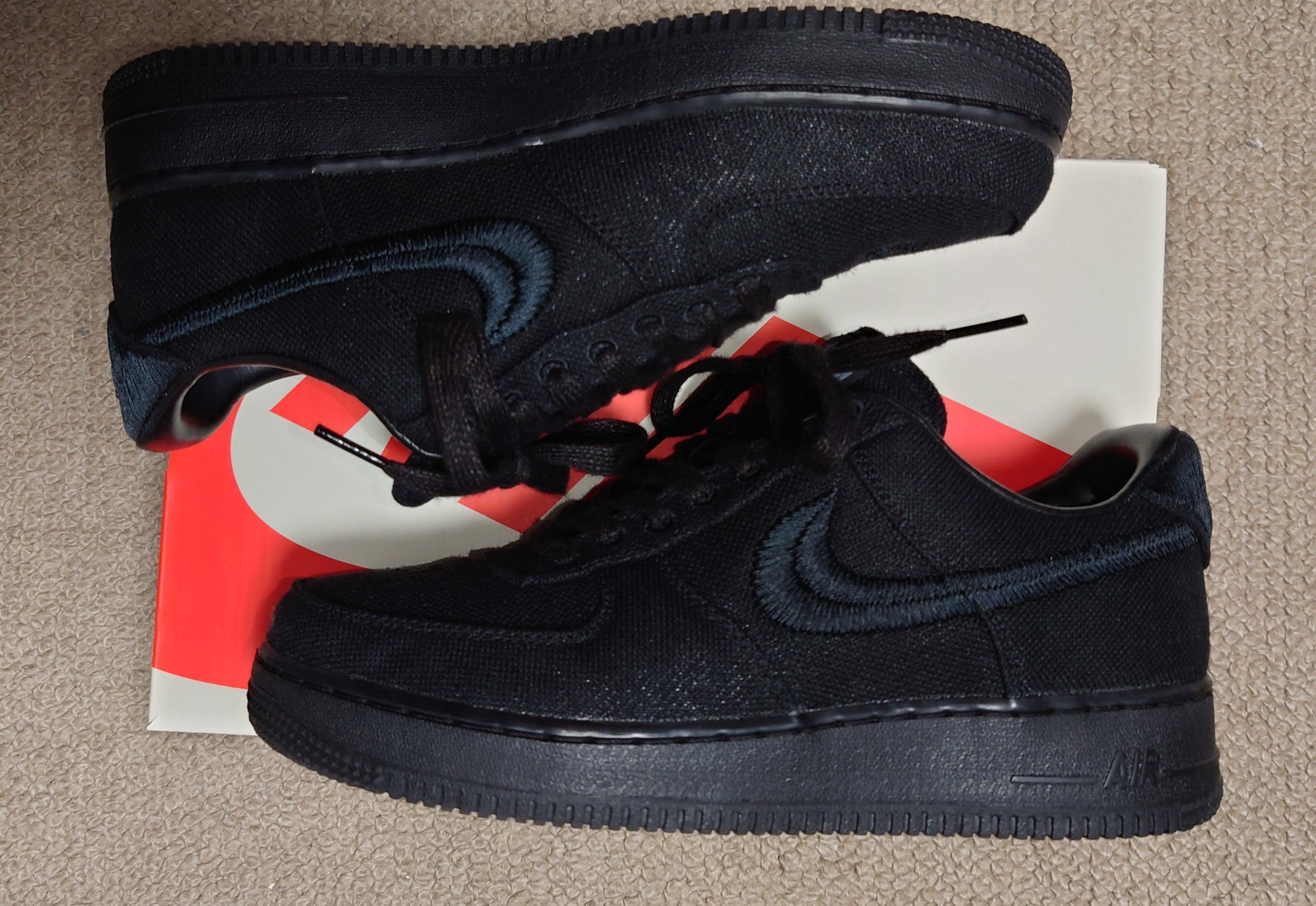 Stussy × Nike Air Force 1 Low "Triple Black"