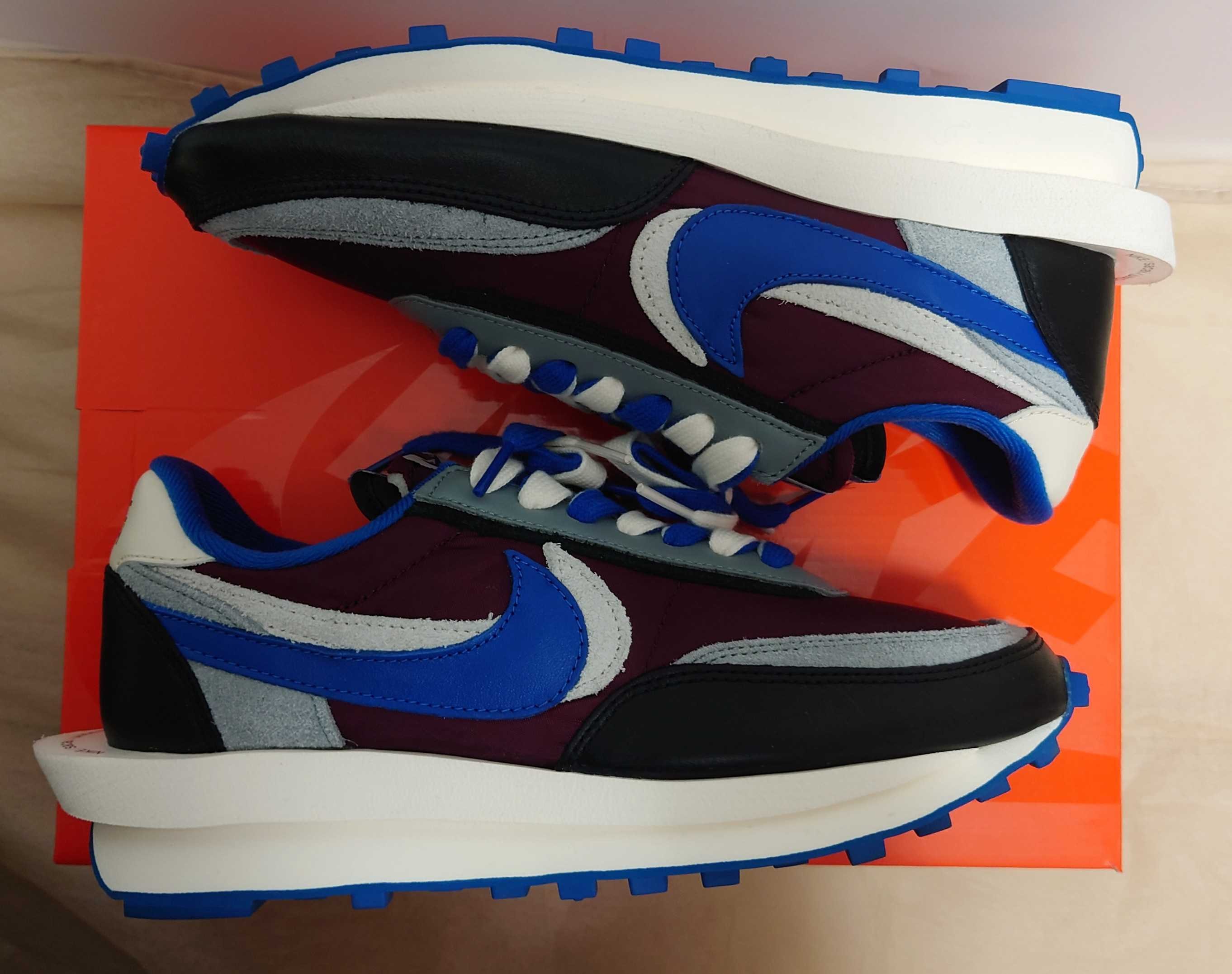 UNDERCOVER × sacai × Nike LD Waffle "Night Maroon/Pale Ivory-Ground Grey-Team Royal"