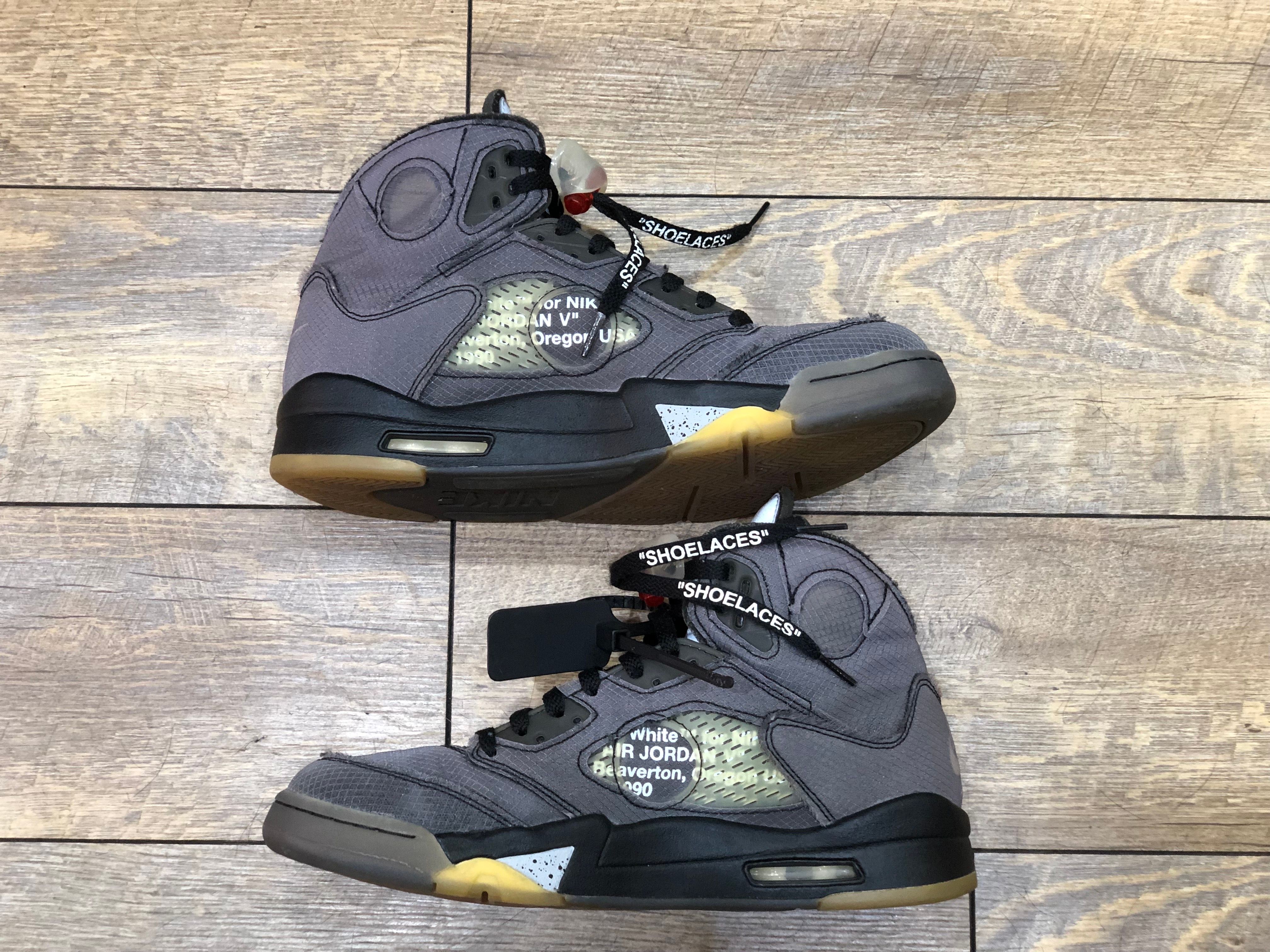 Off-White × Nike Air Jordan 5 "Black/Muslin/Fire Red"