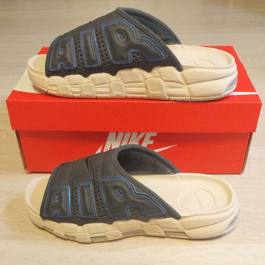 Nike Air More Uptempo Slide "Black and Sanddrift" (FB7799-001/FB7802-001)