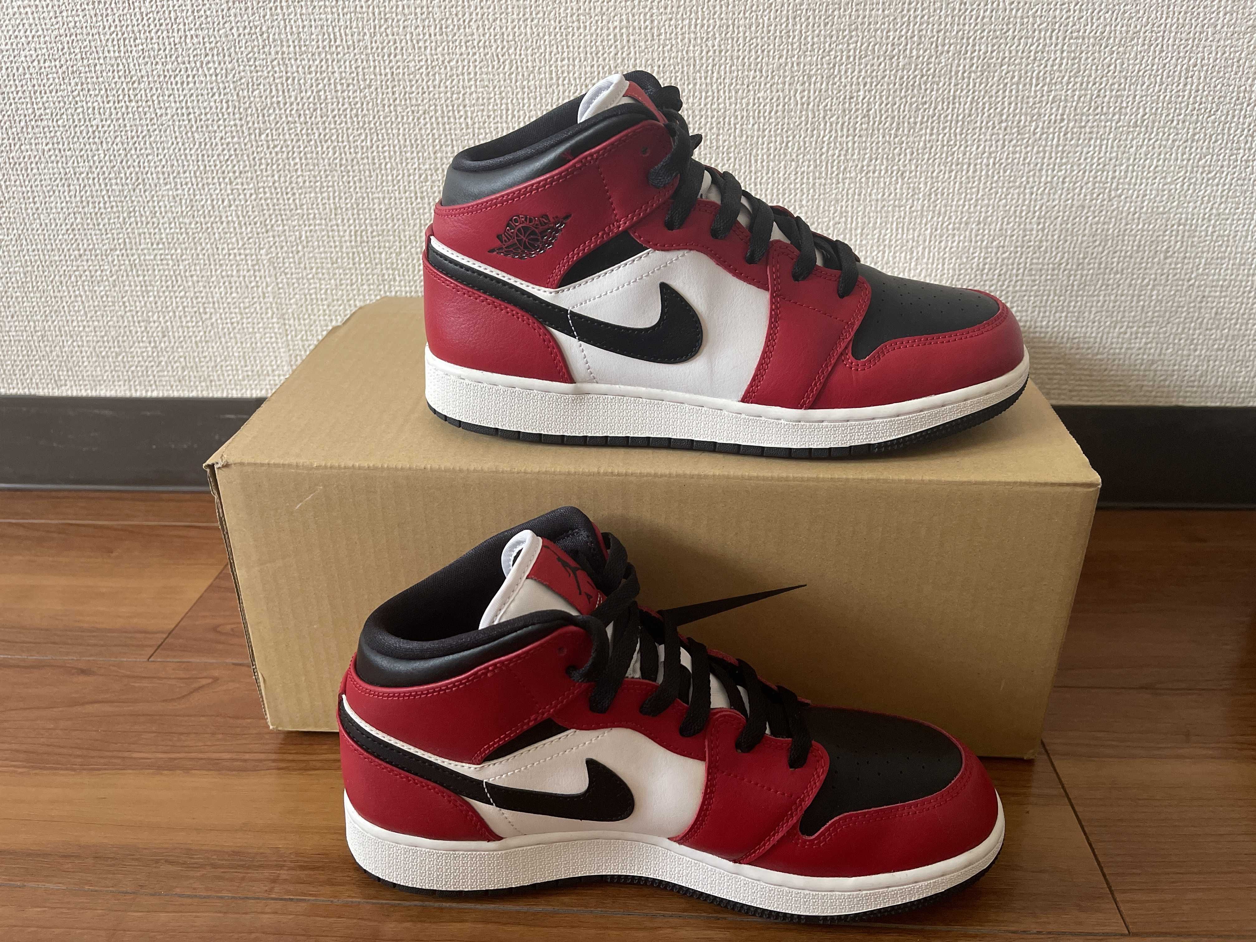 Nike GS Air Jordan 1 Mid "Black/Gym Red-White"