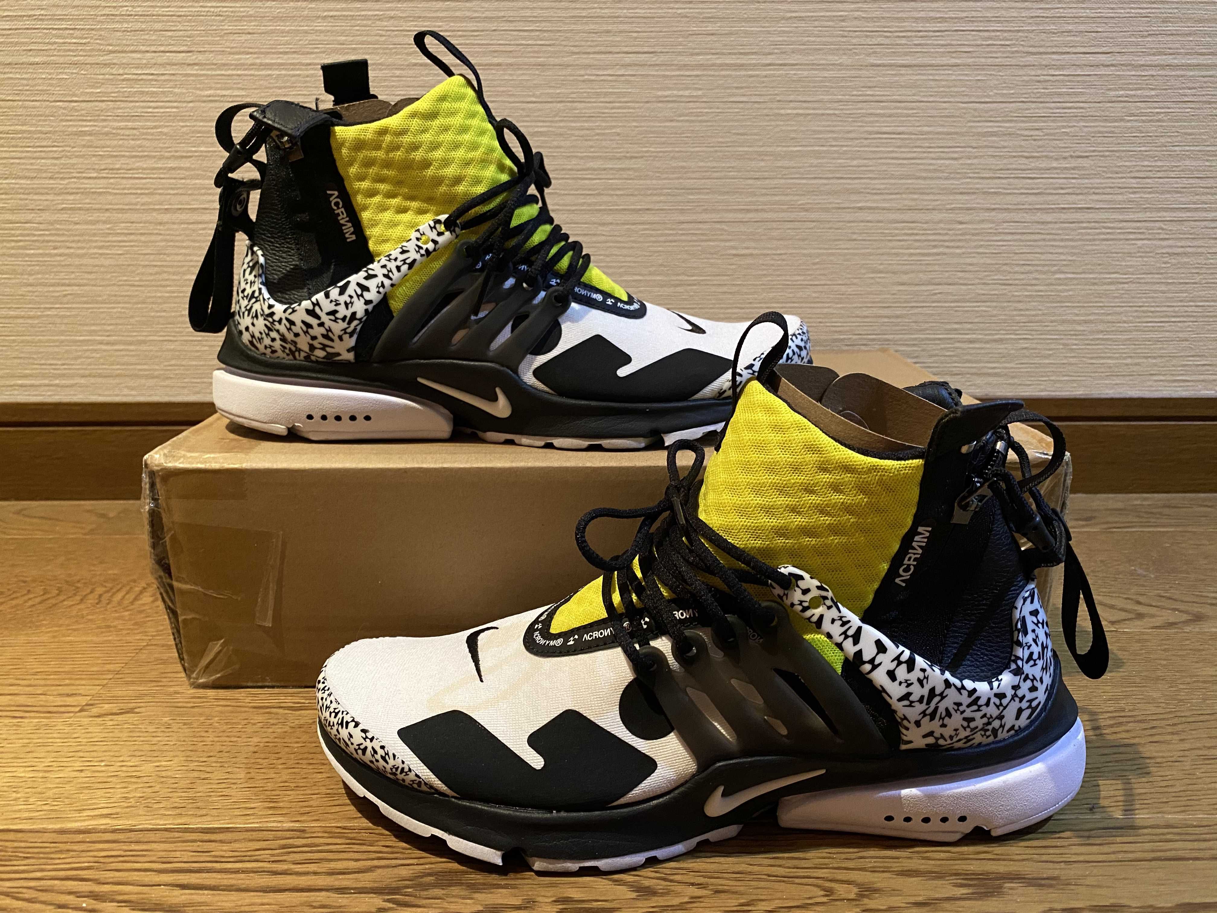 ACRONYM × Nike Air Presto Mid "White/Black/Dynamic Yellow"