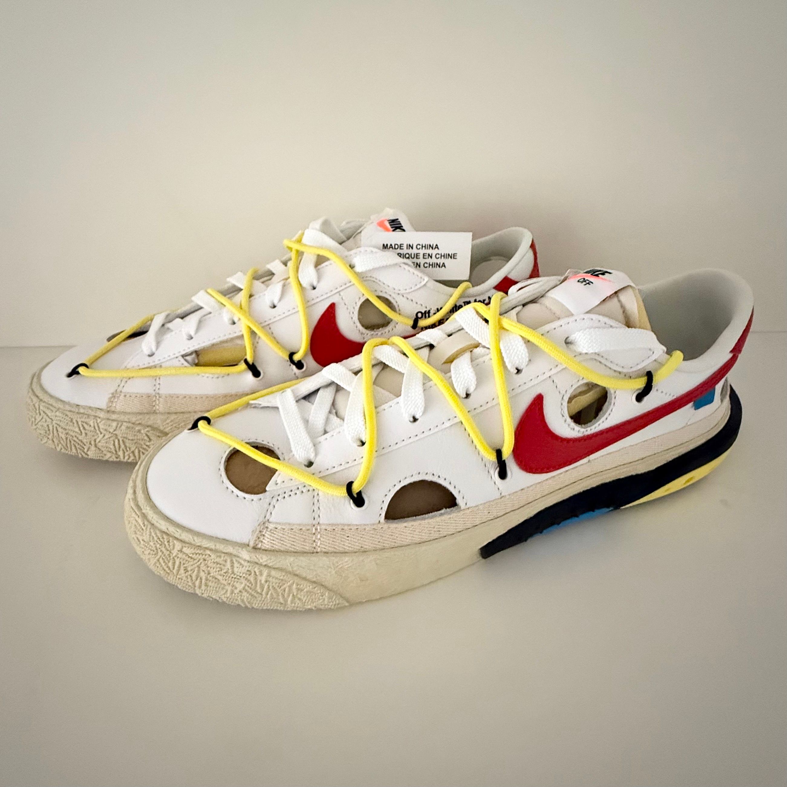 Off-White × Nike Blazer Low "White and University Red"
