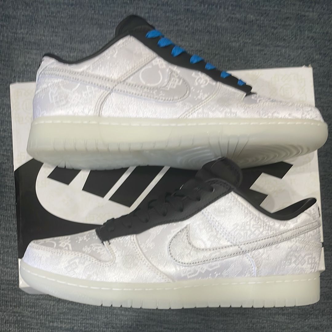 CLOT × Fragment × Nike Dunk Low "Black and White"