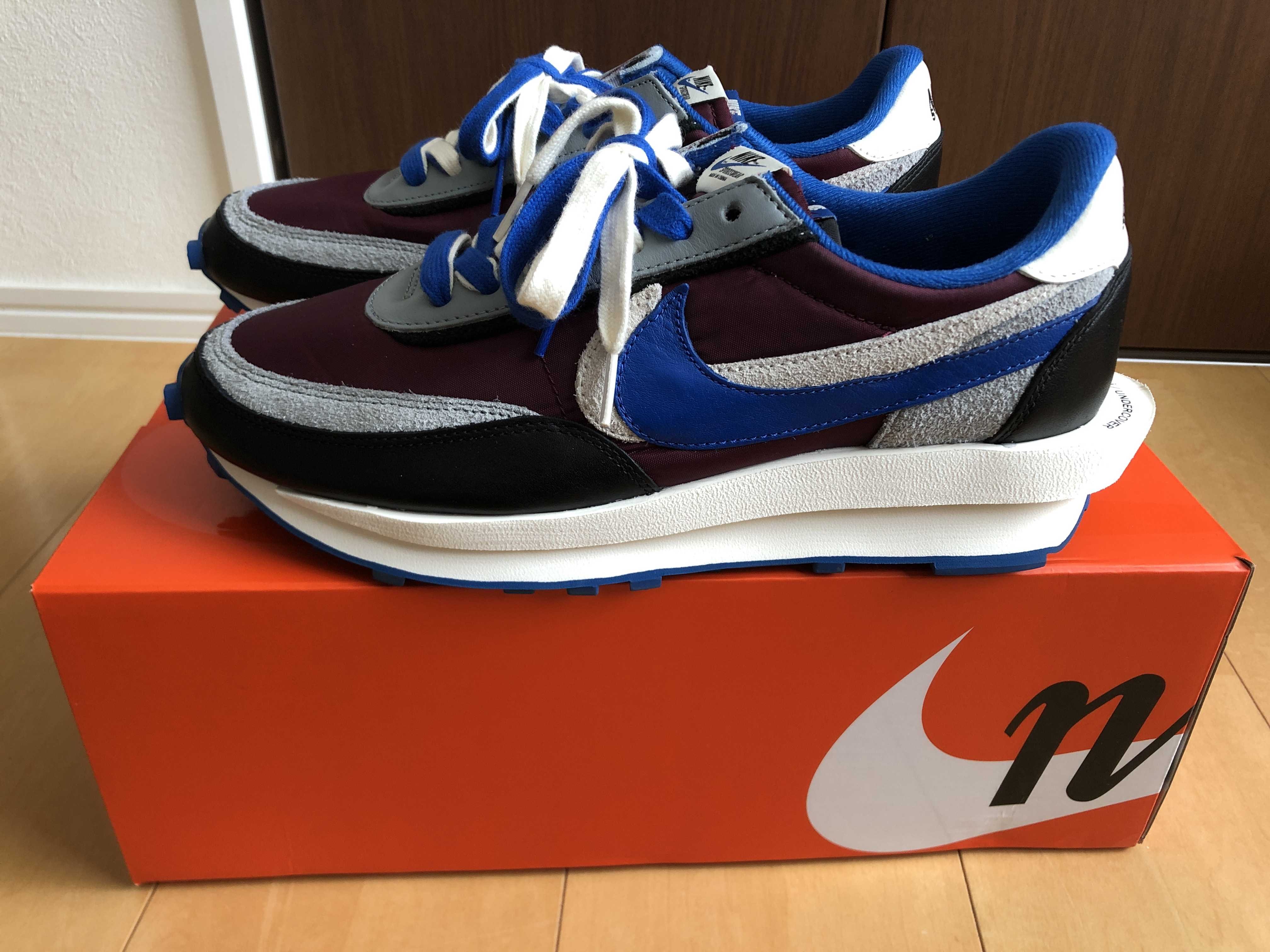 UNDERCOVER × sacai × Nike LD Waffle "Night Maroon/Pale Ivory-Ground Grey-Team Royal"