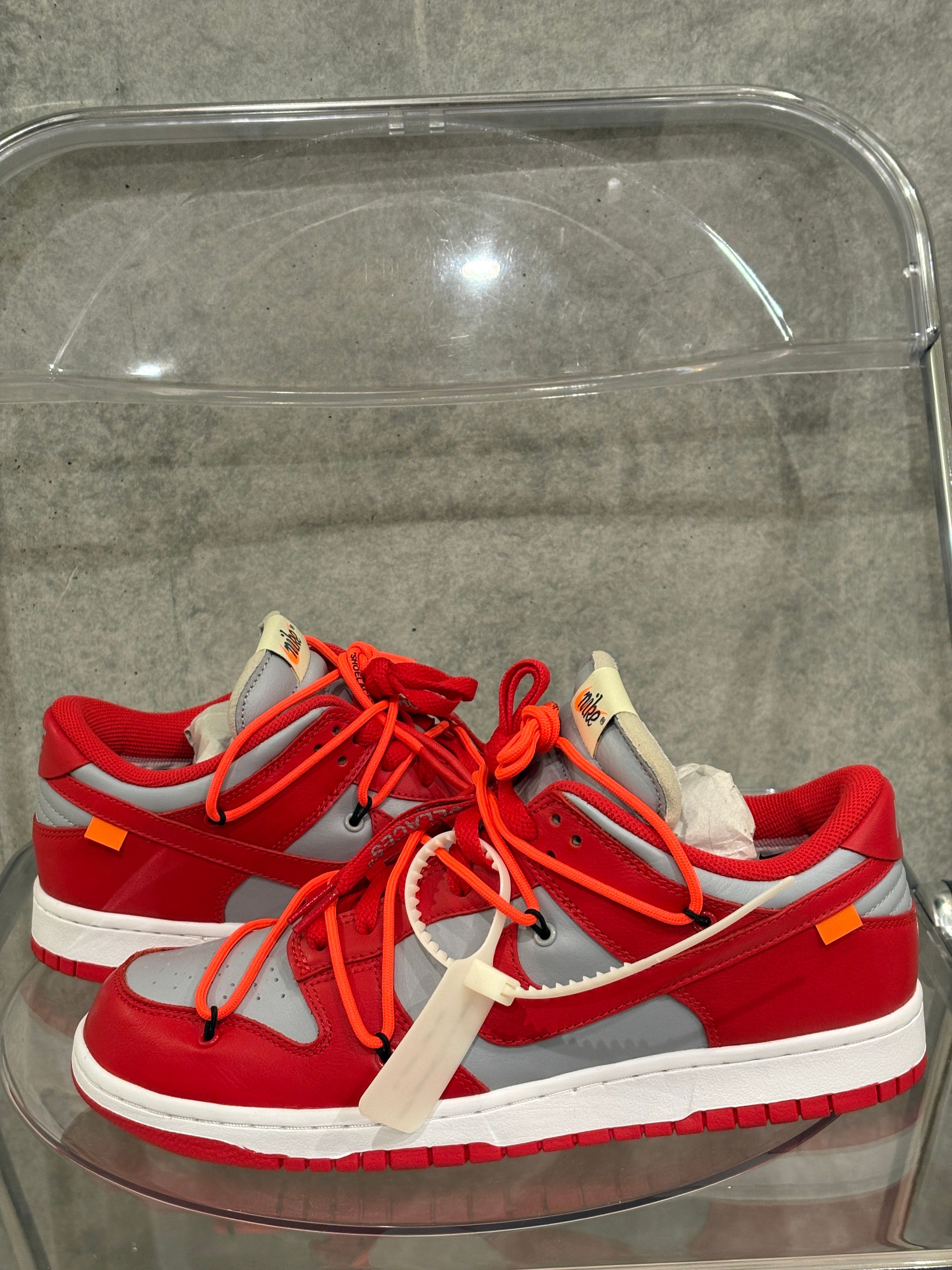 Off-White × Nike Dunk Low "University Red/Wolf Grey"