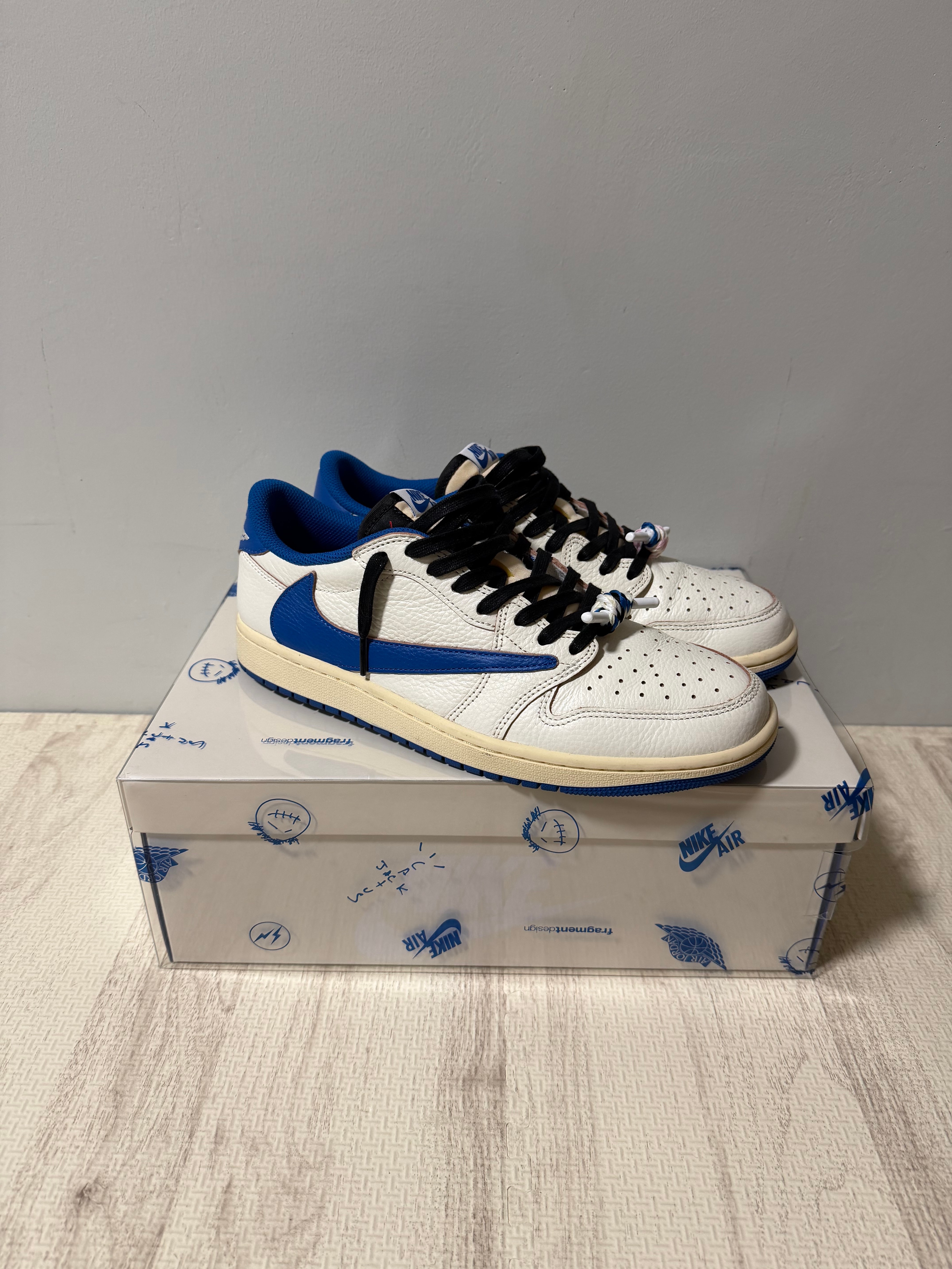 Travis Scott × fragment design × Nike Air Jordan 1 Low OG "Sail/Military Blue"