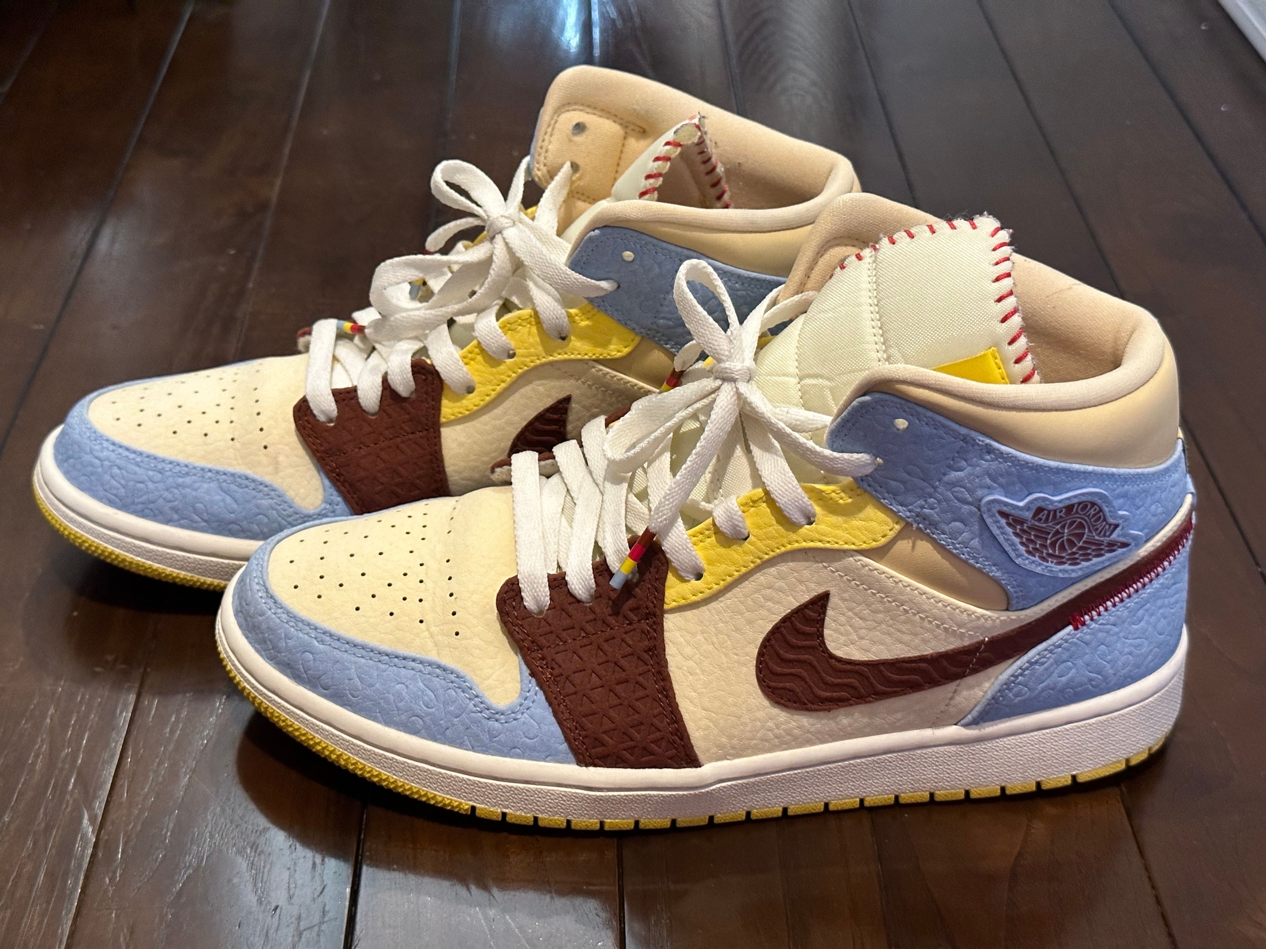 MAISON CHATEAU ROUGE × NIKE AIR JORDAN 1 MID SE "WHITE/LIGHT BLUE"