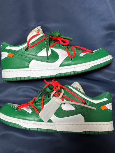 Off-White × Nike Dunk Low "White/Pine Green"