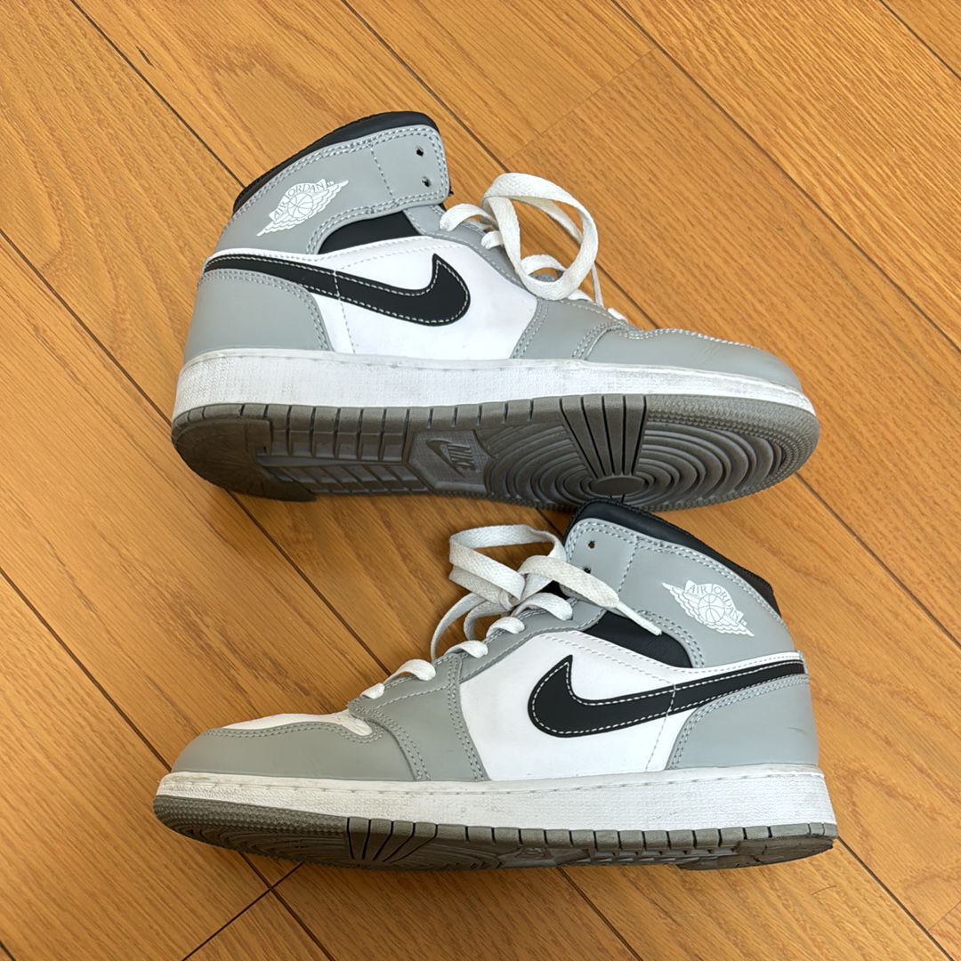Nike GS Air Jordan 1 Mid "Grey-White/Anthracite"