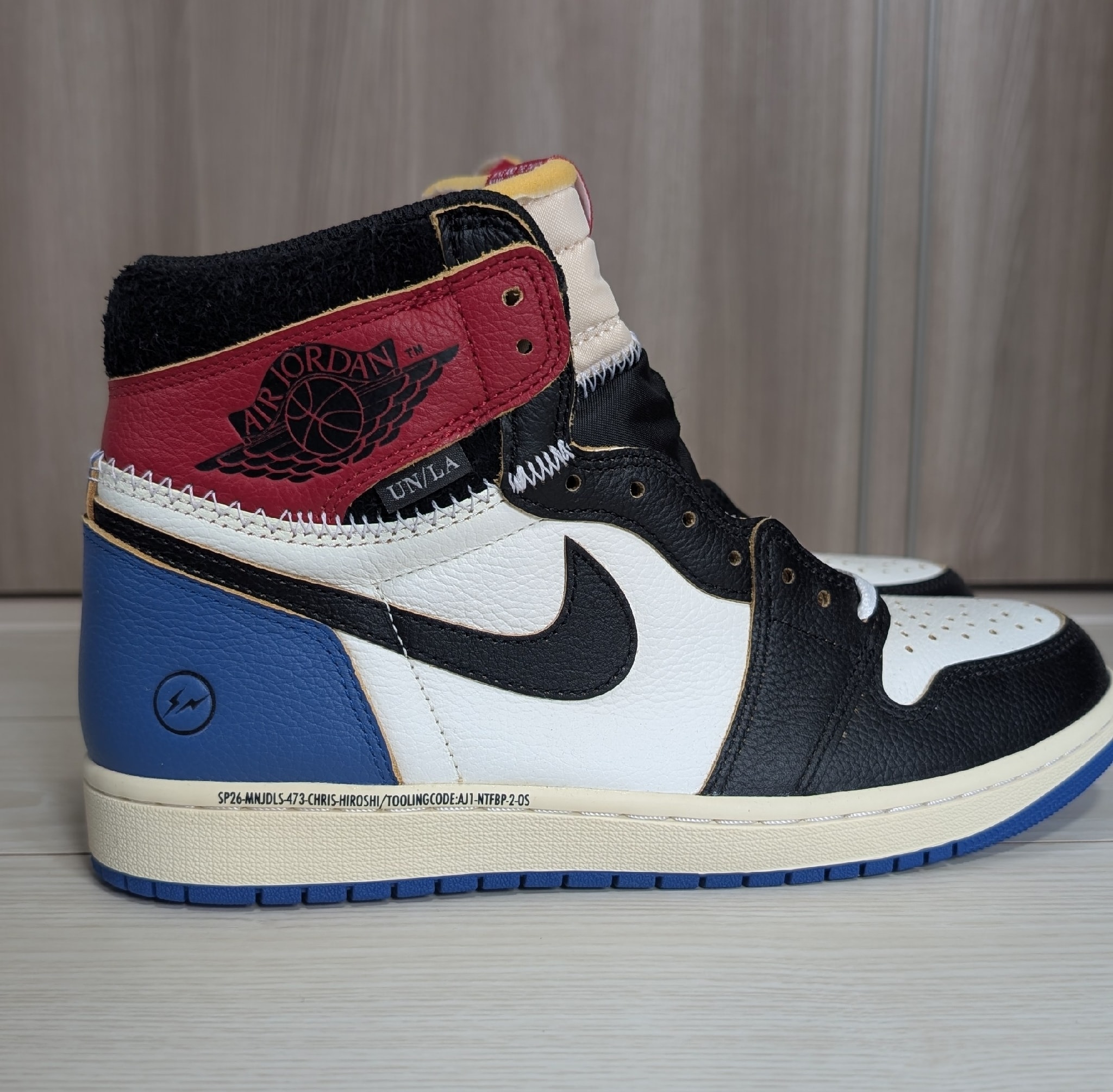 fragment design × UNION × Nike Air Jordan 1 High OG "Black/Varsity Red"