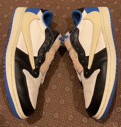 Travis Scott × fragment design × Nike Air Jordan 1 Low OG SP "Military Blue"