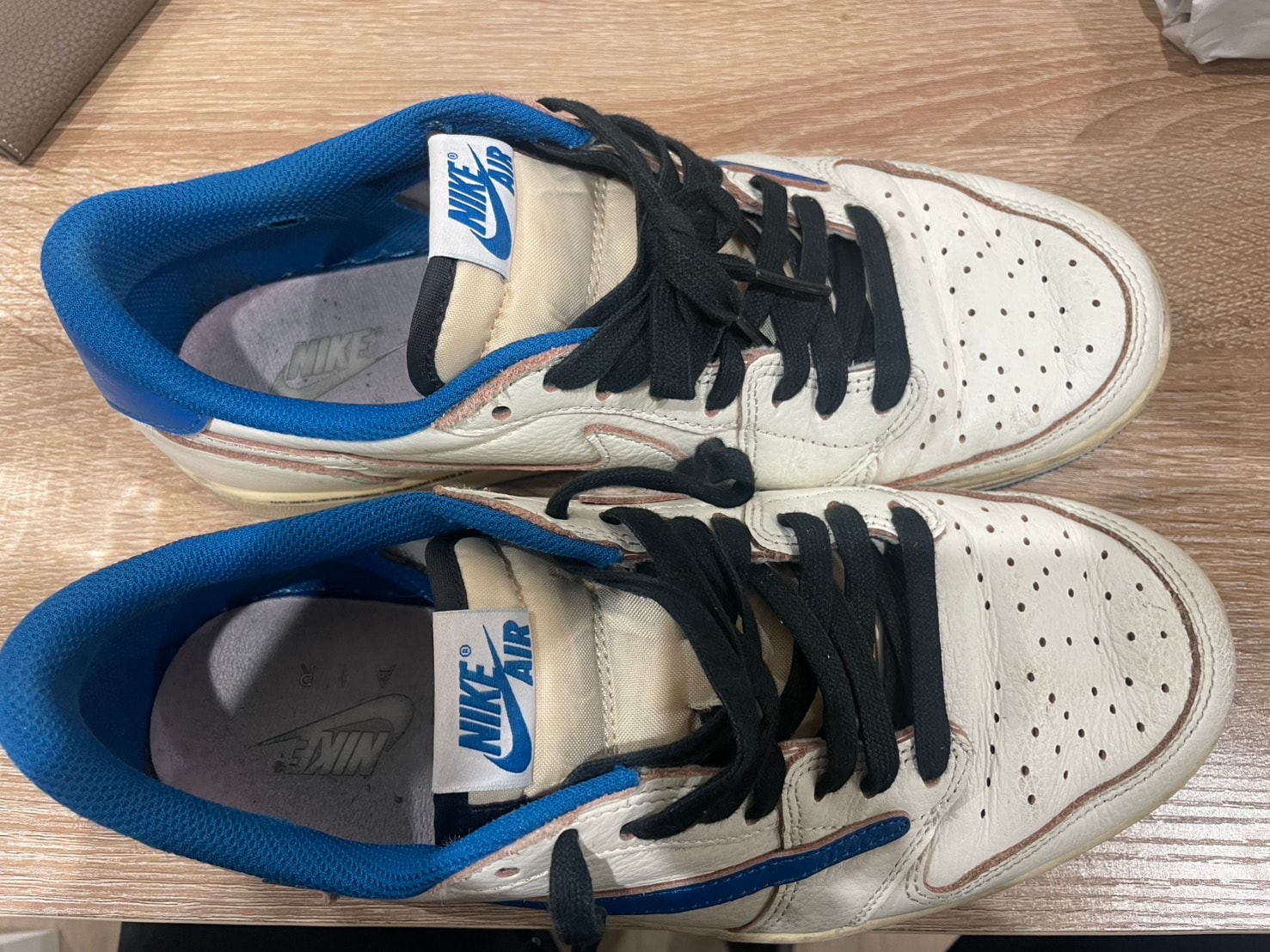 Travis Scott × fragment design × Nike Air Jordan 1 Low OG "Sail/Military Blue"