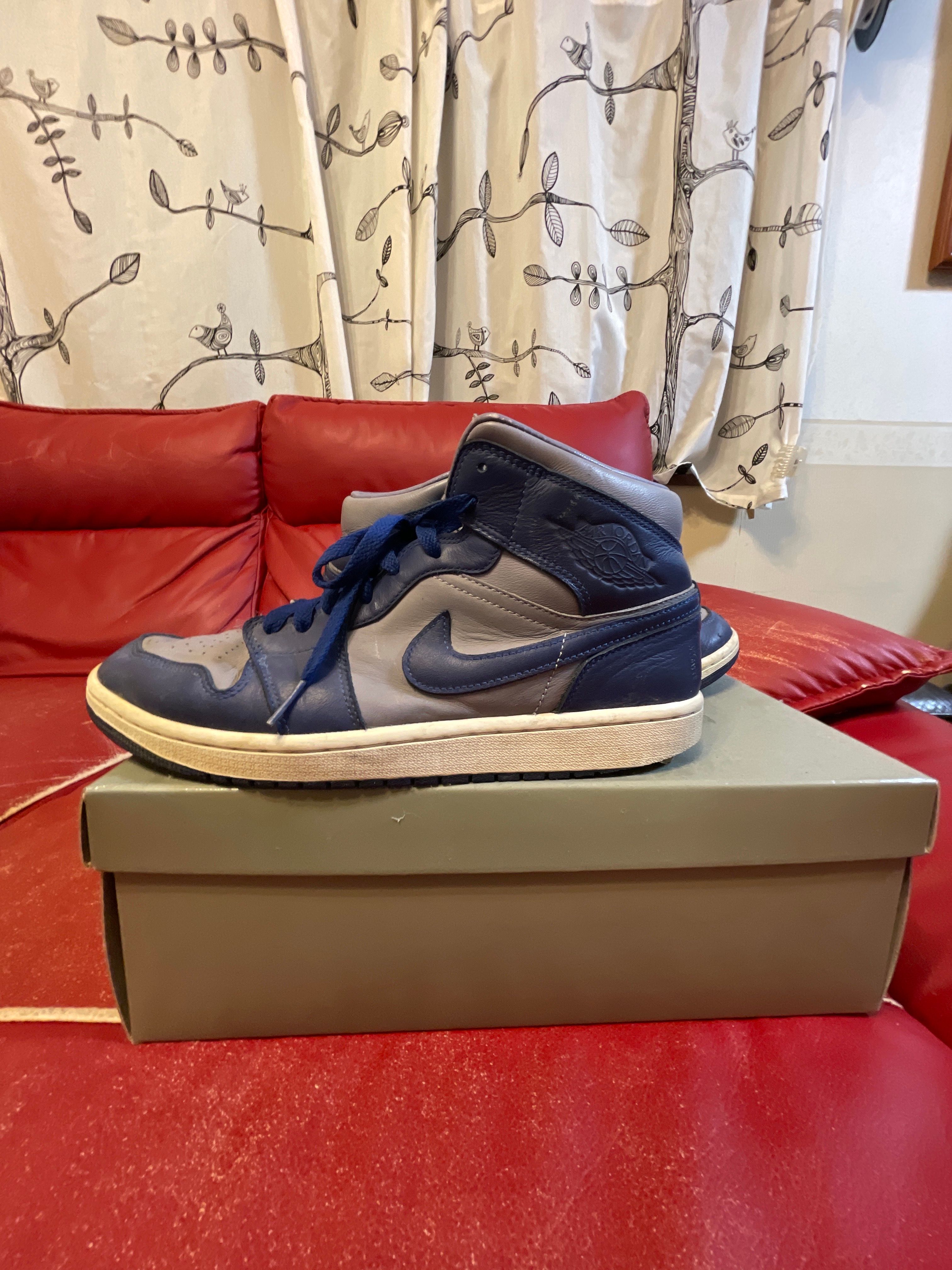 NIKE Women's AIR JORDAN 1 MID "BLUE/GREY"