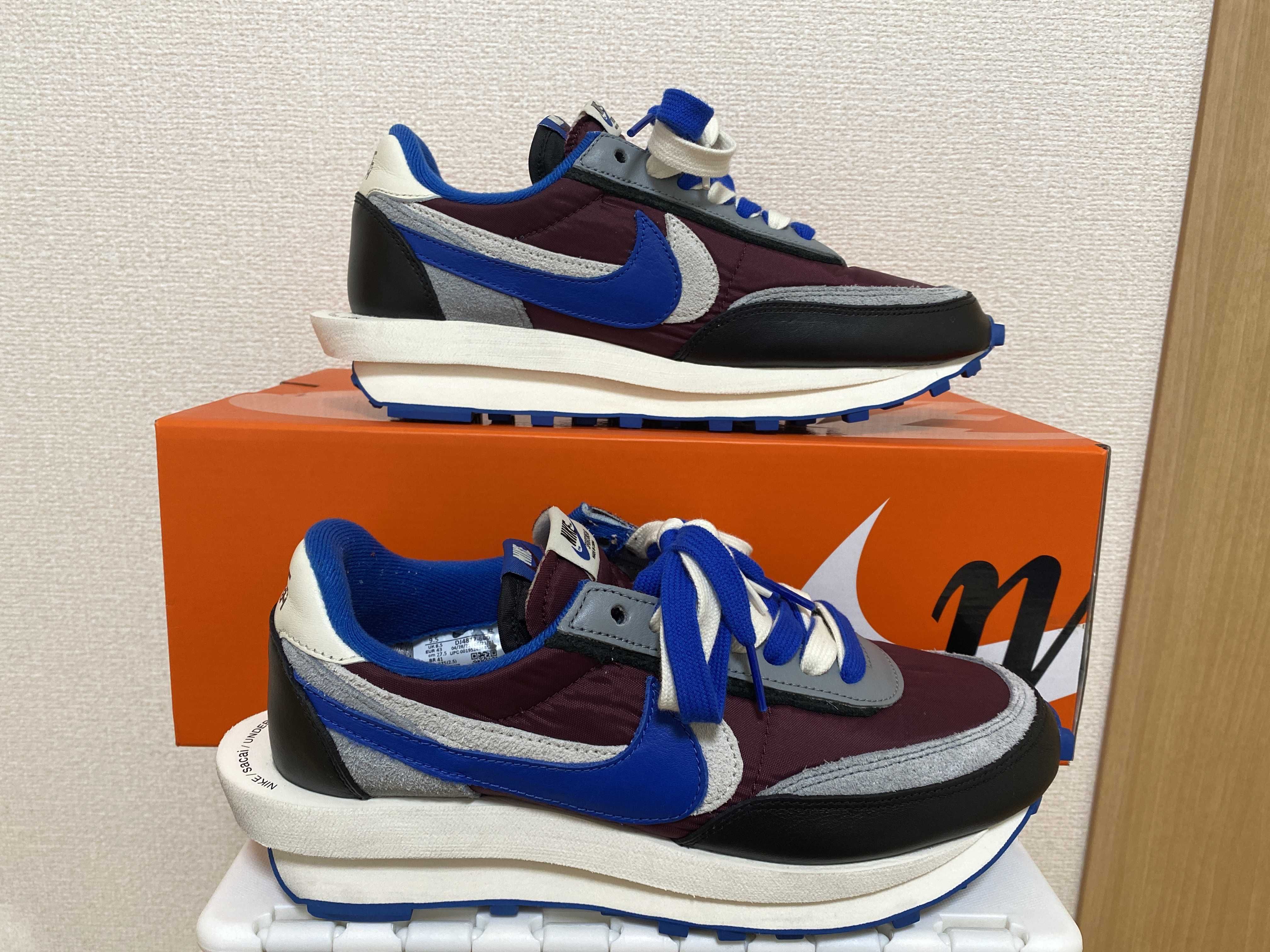 UNDERCOVER × sacai × Nike LD Waffle "Night Maroon/Pale Ivory-Ground Grey-Team Royal"