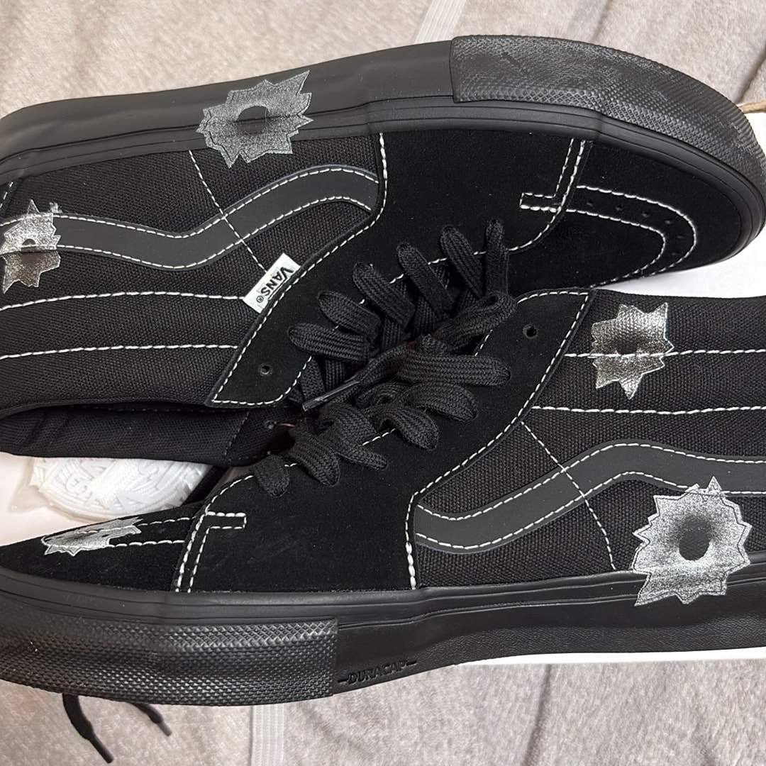 Nate Lowman × Supreme × Vans Skate Grosso Mid "Bullet Hole/Black" (Japan Exclusive) (25SS Week9)